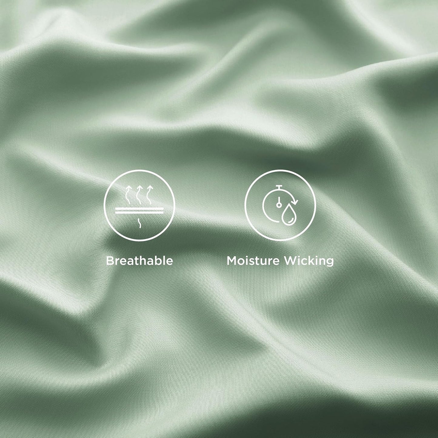 Bedsure Queen Sheet Set, Rayon Derived from Bamboo, Cooling Sheets, Breathable & Soft, Deep Pocket Up to 16 Inches, Hotel Luxury Silky Bedding for Hot Sleepers, Sage Green