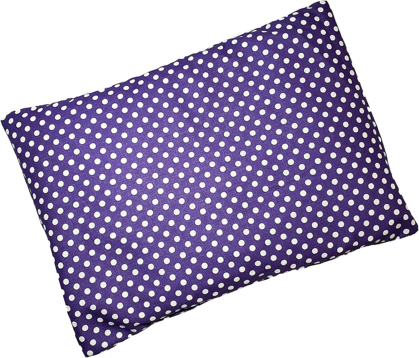 Microwavable Corn Filled Heating Pad and Cold Pack/Washable 100% Cotton Cover (Polka Dot - Purple, 7.5in W x 11in L)