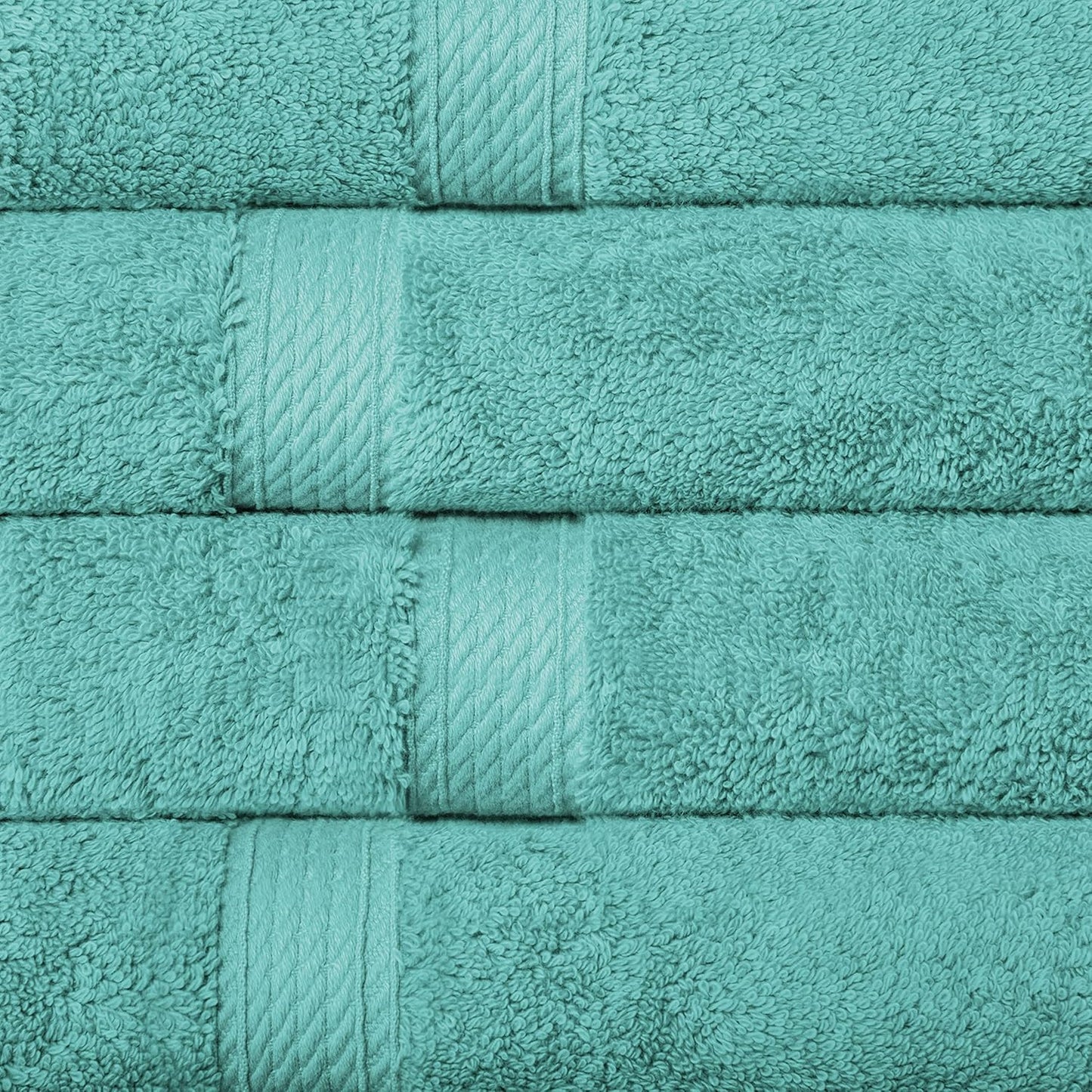 Superior Egyptian Cotton Pile Hand Towel Set of 4, Ultra Soft Luxury Towels, Thick Plush Essentials, Absorbent Heavyweight, Guest Bath, Hotel, Spa, Home Bathroom, Shower Basics, Turquoise
