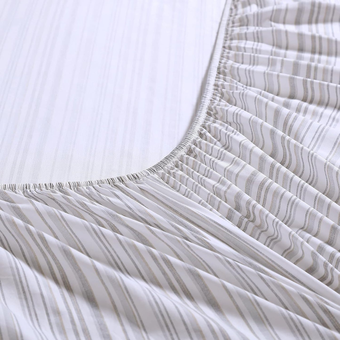 Tommy Bahama - King Sheets, Cotton Percale Bedding Set, Crisp & Cool, Stylish Bedding Set (Kahanu Stripe Grey, King)