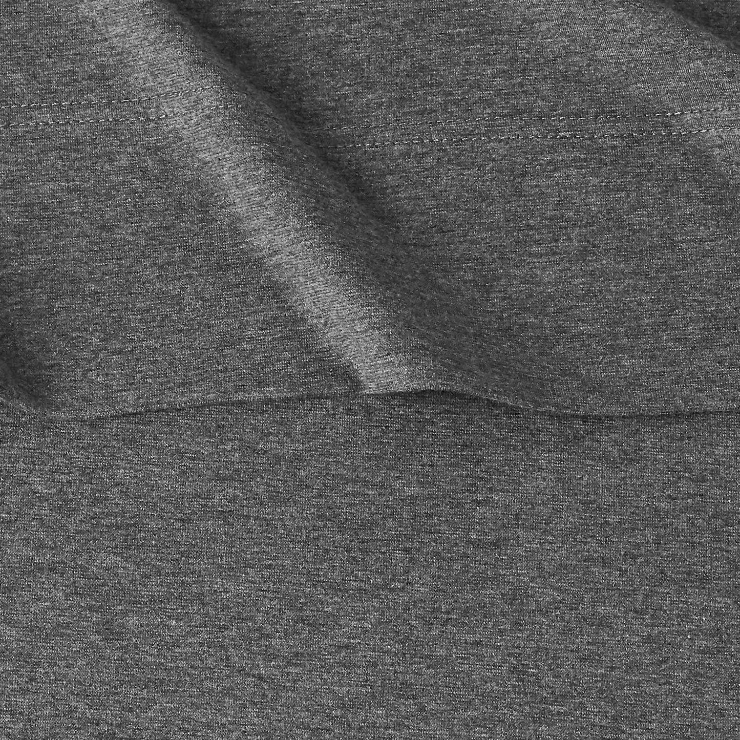 Amazon Basics 4 Piece Bed Sheet Set, 100% Cotton Jersey, Includes Super Soft, Flat and Fitted Sheets, Pillowcase, Full, Dark Gray, Solid