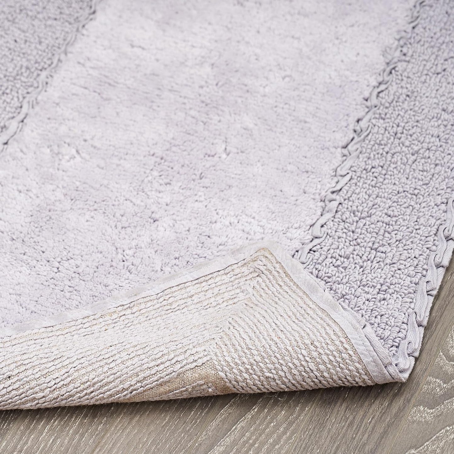Laura Ashley Ruffle Border 100% Cotton Bath Rug, Purple, 20"x 34"