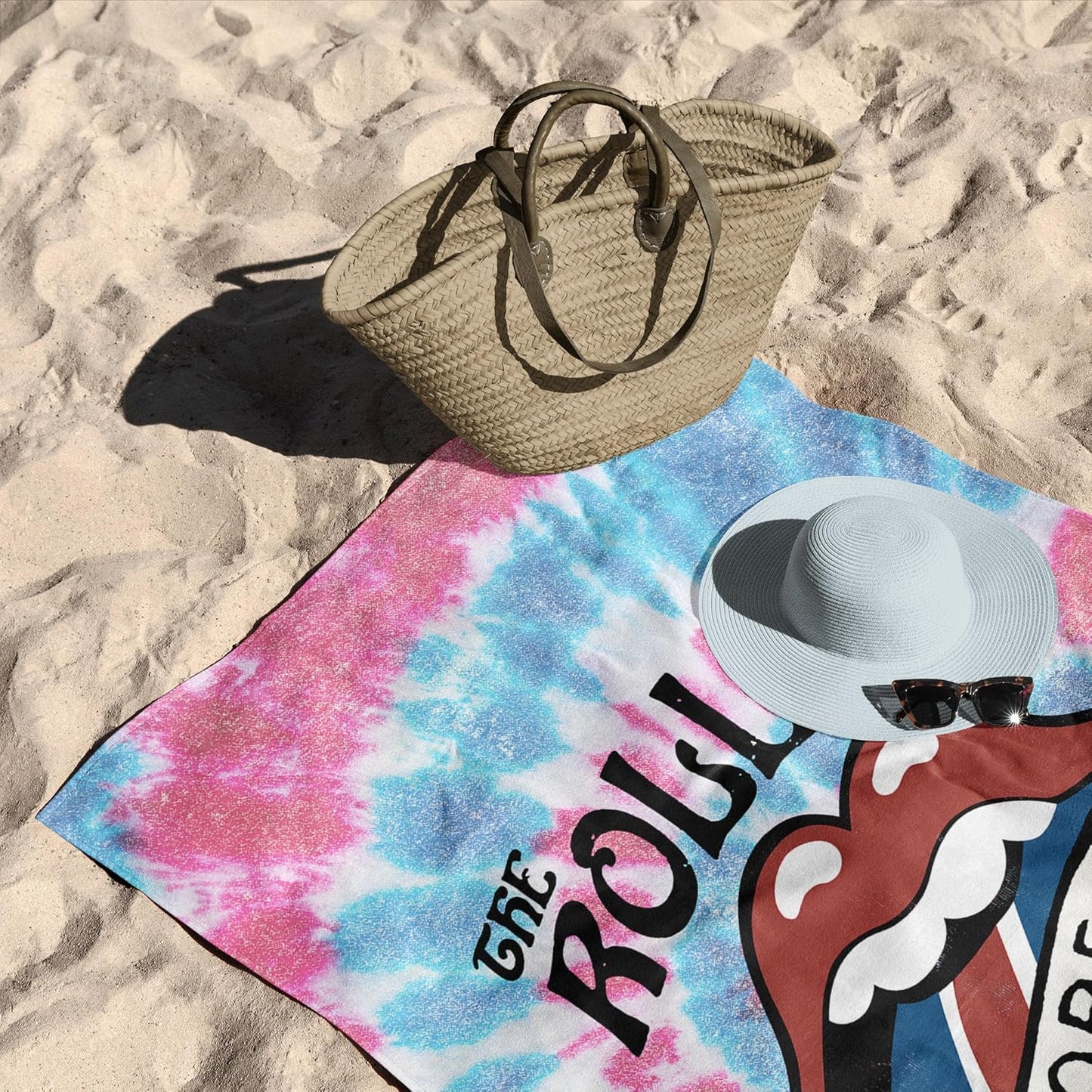 Northwest The Rolling Stones European Tour Beach Towel, Rock and Roll Pool and Bath Towel, Soft and Absorbent, Quick Dry, 30 x 60 inches