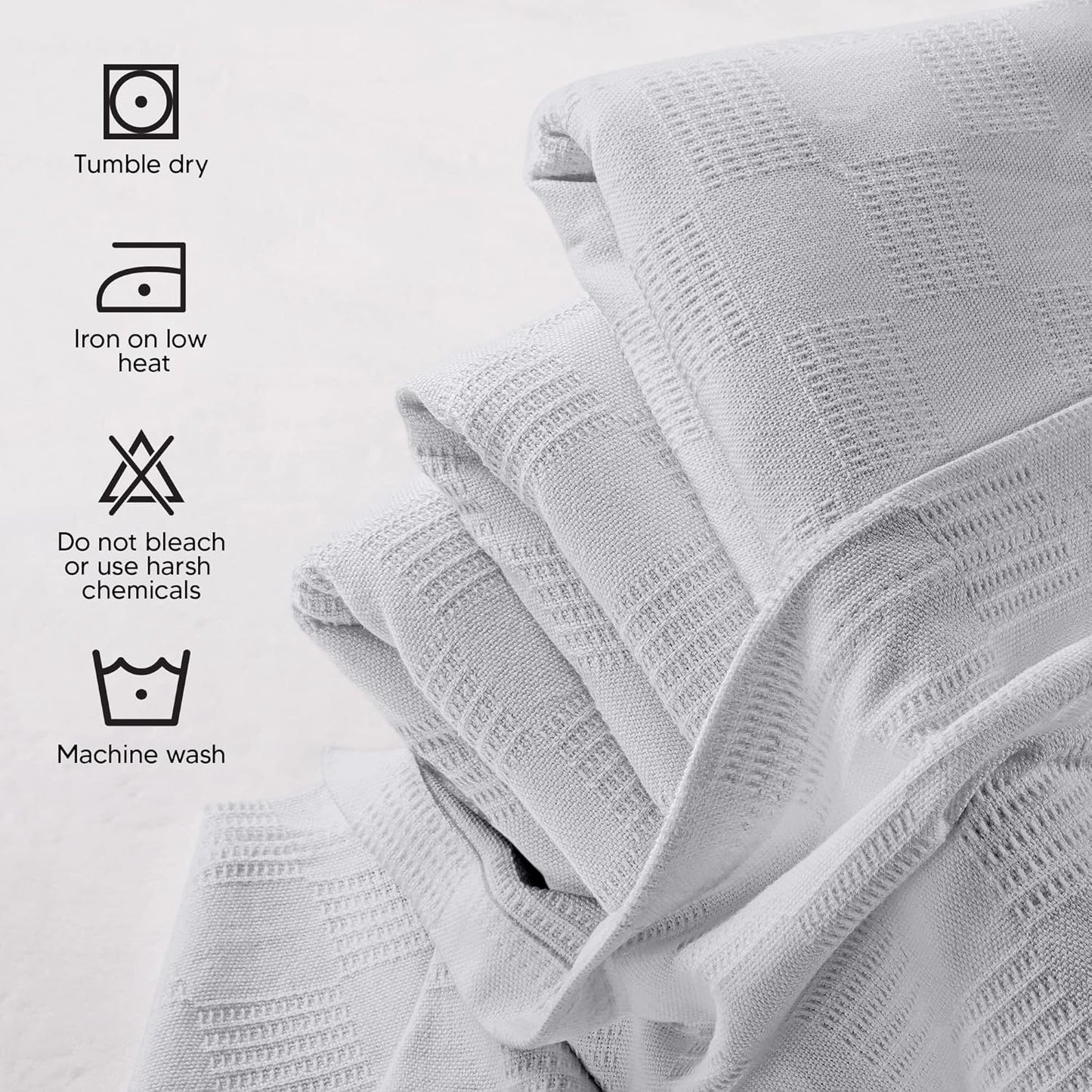 Utopia Bedding Silver 100% Cotton Blanket [Twin Size - 90x72 Inch] 350GSM Lightweight, Soft and Breathable Thermal Blanket for All Seasons