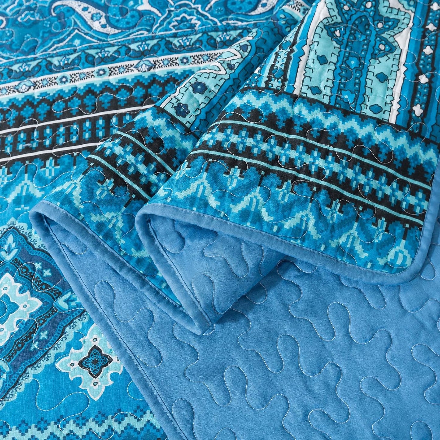 BEDIFANY Cotton California King Size Quilt Sets, Lightweight Overiszed King Bedspread Soft Quilted Reversible Boho Coverlets Set for Bed Decorations for All Seasons, 3 Pieces