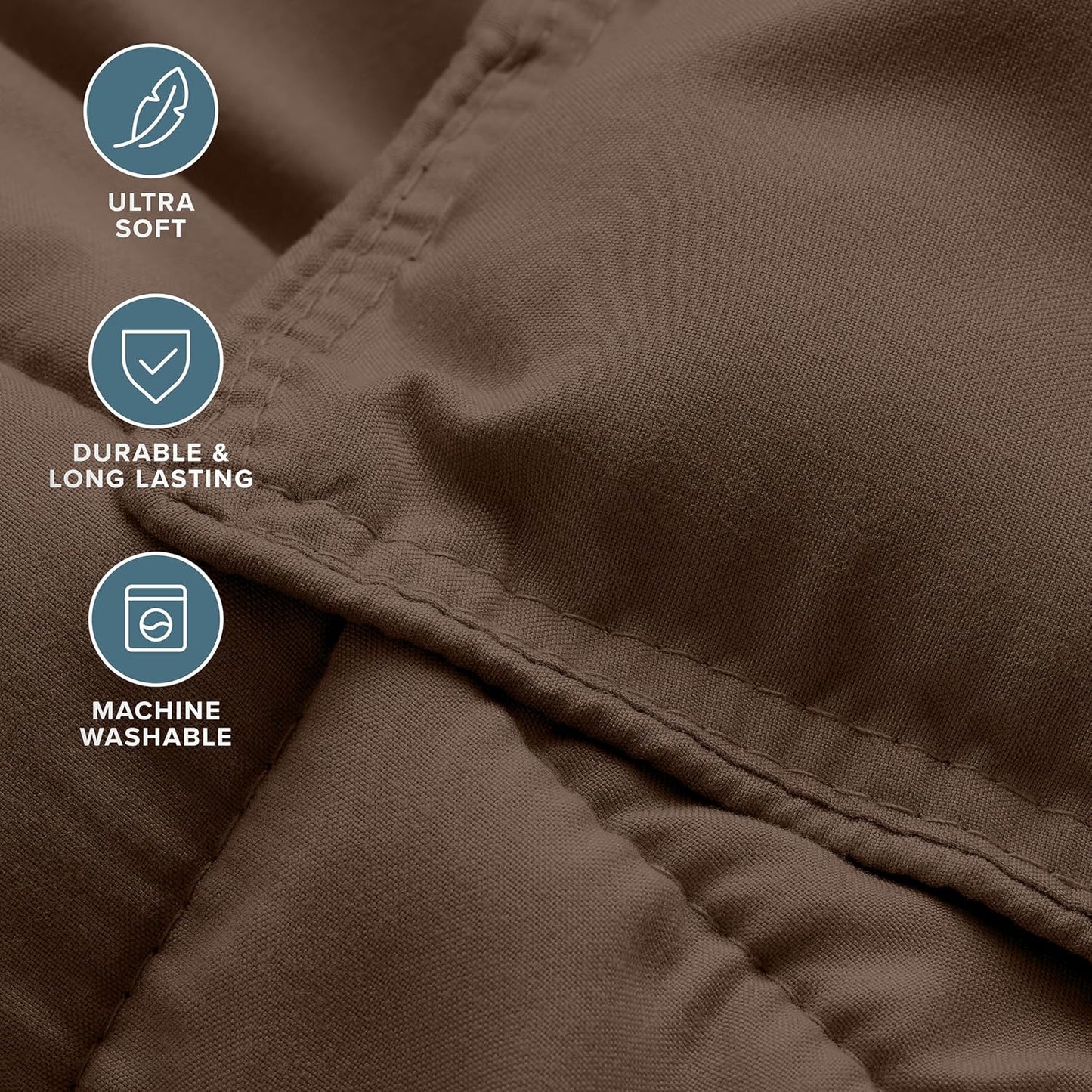 Bare Home Comforter Set - Full Size - Ultra-Soft - Goose Down Alternative - Premium 1800 Series - All Season Warmth (Full, Cocoa)