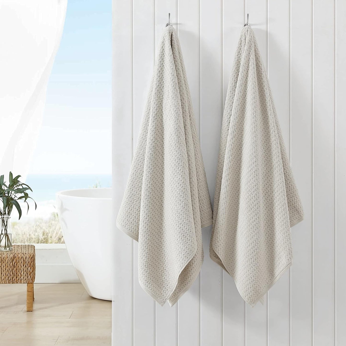 Tommy Bahama - Bath Towels, 100% Soft & Absorbent Cotton with Zero Twist Construction, Medium Weight Bathroom Towels (Northern Pacific Brown, 2 Piece)