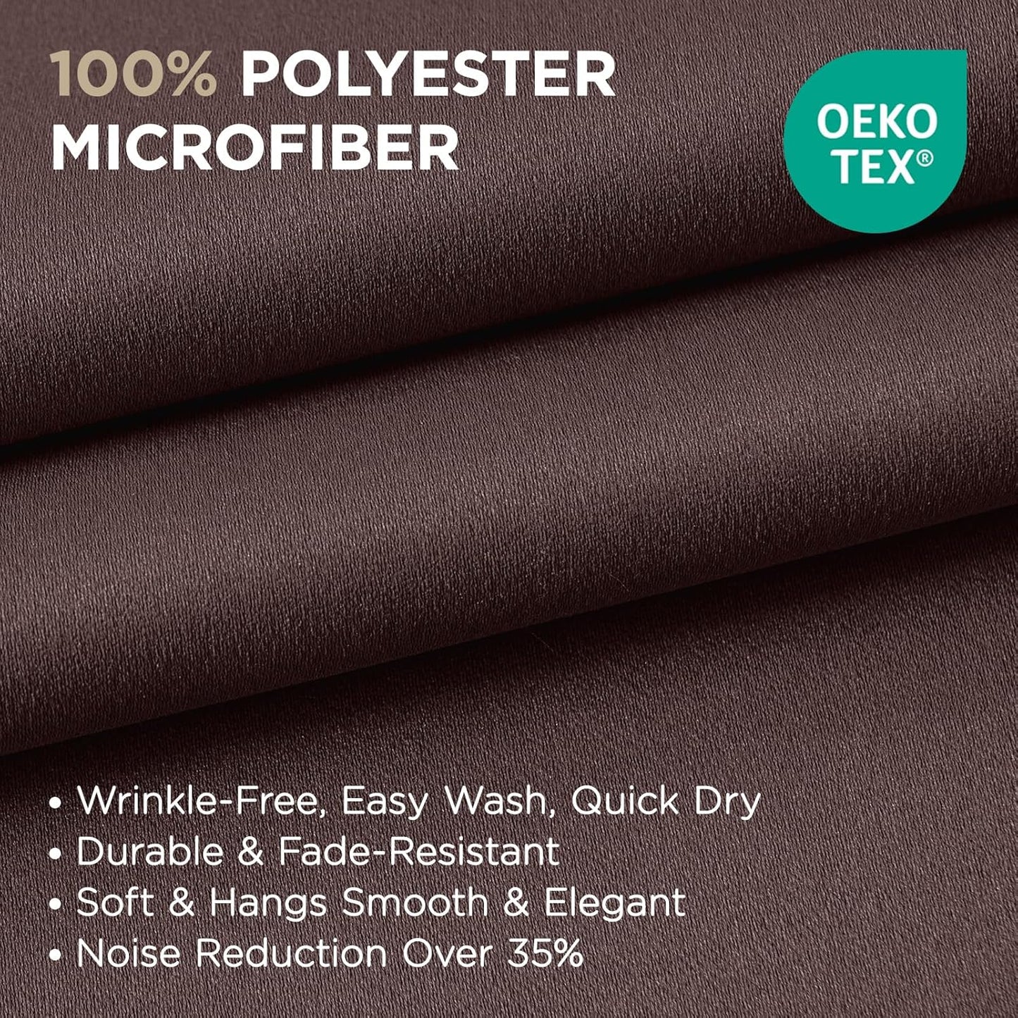 Joydeco Blackout Curtains 120 inches Long 2 Panels Set, Thermal Insulated Long Curtains & Drapes 2 Burg, Room Darkening Grommet Drapes for Bedroom Living Room Windows (W52 x L120 Inch, Chocolate)