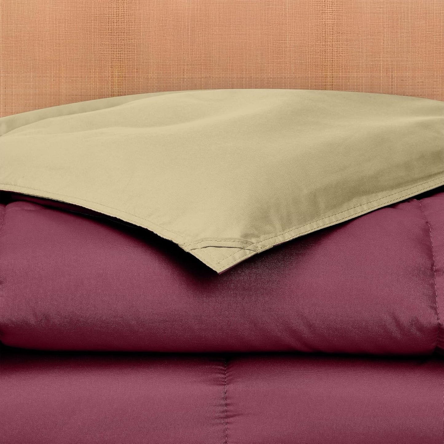 Modern Threads Down Alternative Reversible Comforter Red/Beige California King