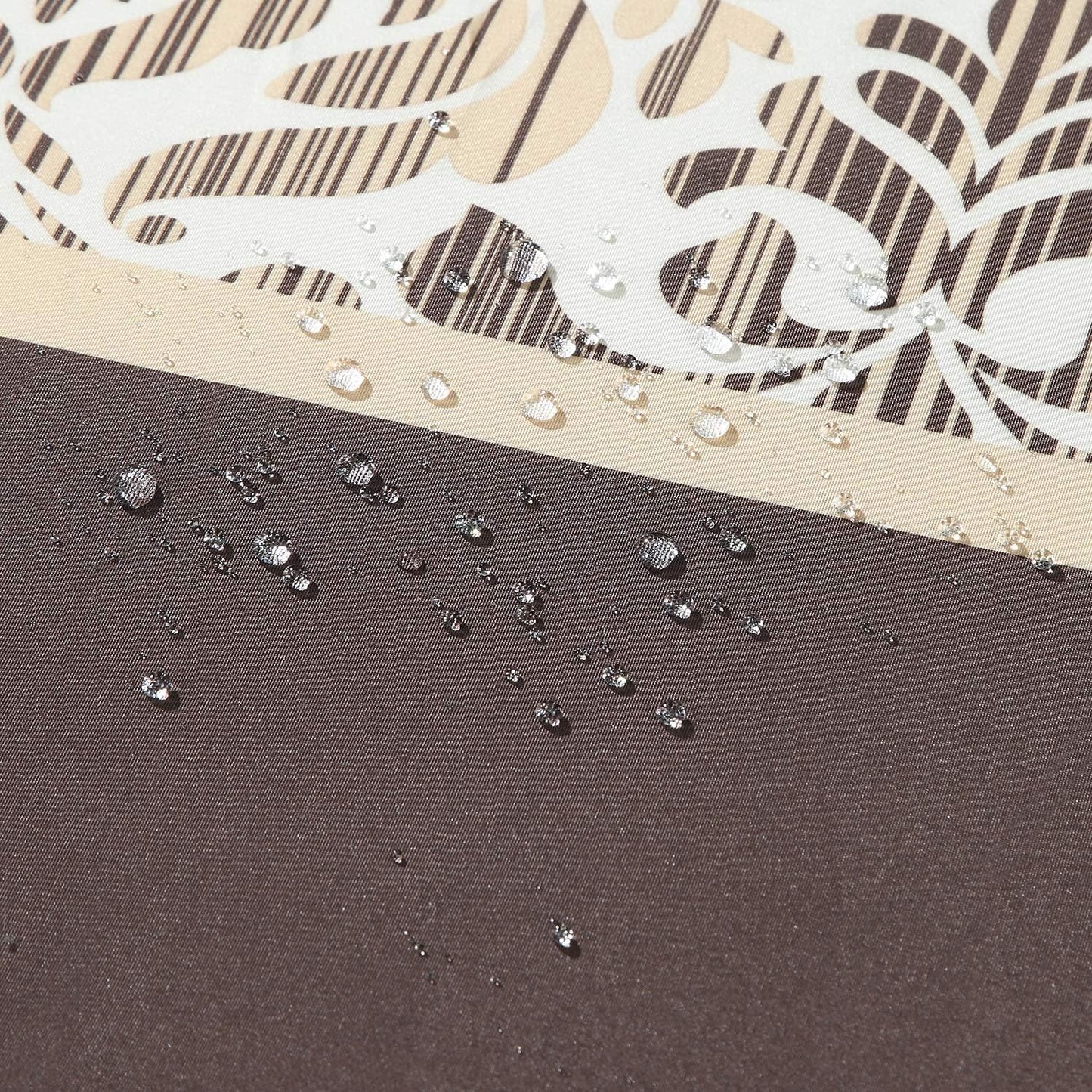 Brown Fabric Shower Curtain, Tan and Golden Printed Boho Paisley Damask Pattern Shower Curtains for Bathroom, Waterproof Bathroom Curtains, 72" W x 72" H