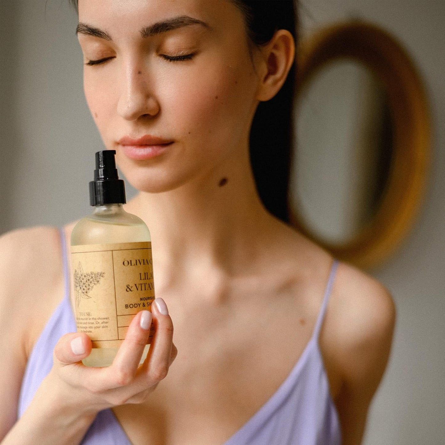 Olivia Care Nourishing Body and Shower Oil. Vitamin E and Lilac Shower Oil, A Natural In-Shower Body Lotion. Suitable For All Skin Types, 8 Fl Oz. (Lilac & Vitamin E)