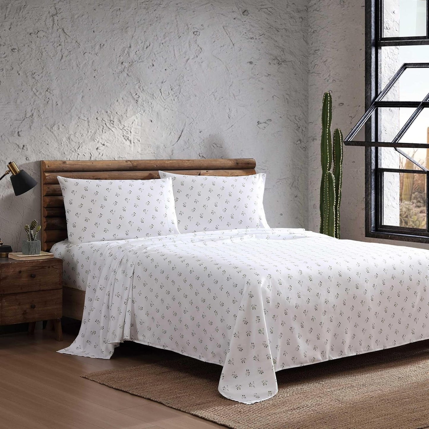 Wrangler - Twin Bed Sheets, Ultra-Soft & Lightweight Bedding with Matching Pillowcase, Lightweight Bed Set for All Season Comfort, Oeko-Tex Certified (Sketchy Ditsy Green)
