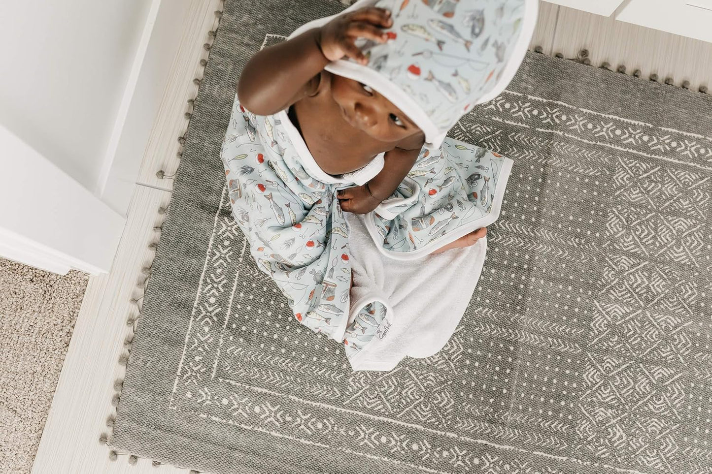 Copper Pearl Hooded Bath Towels Premium Knit/Terry Cloth Baby Towels with Hood, Pockets, and Cool Designs - Great to Gift and Make Bath Time Fun - Baby Bath Towel, Trout