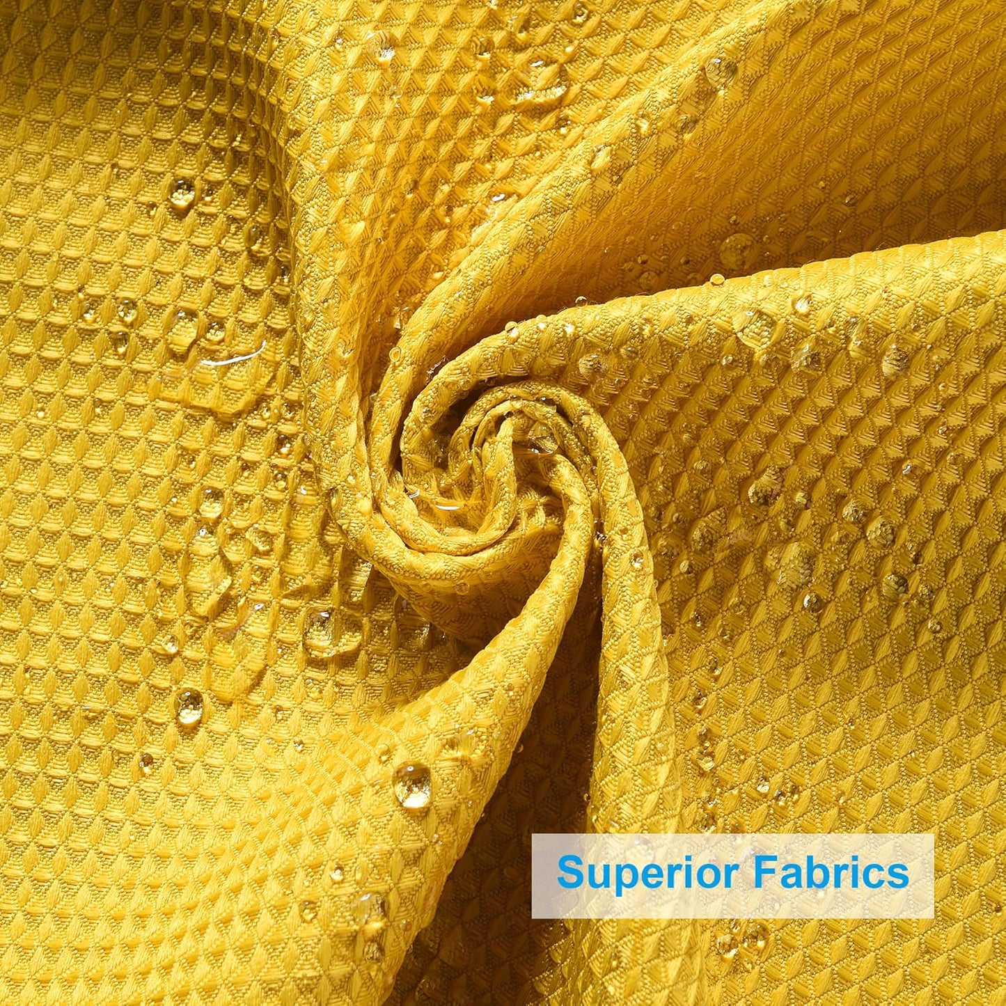 AmazerBath Waffle Shower Curtain, Bright Yellow Shower Curtain Fabric with Waffle Weave, Heavy Duty 240GSM, Hotel Quality Bathroom Shower Curtains, 72 x 72 Inches