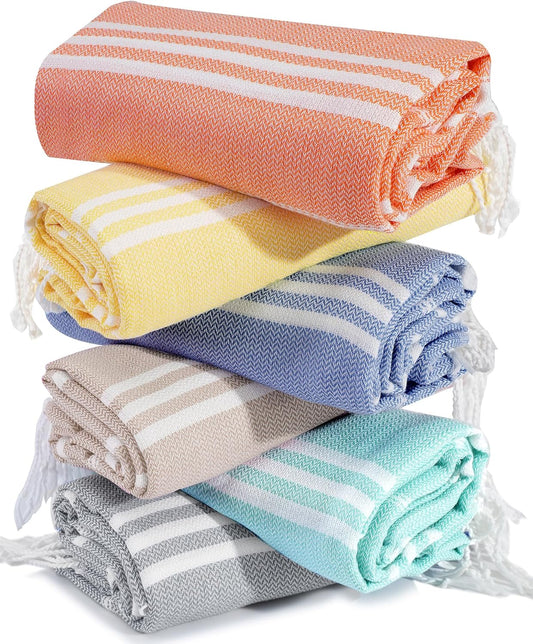 6 Packs Oversized Turkish Beach Vacation Essentials Bath Towel Set Bulk Extra Large Sand Free Quick Dry Swim Camping Pool Clearance Towels Travel Blanket Adult Stripe Proof Cloud Men Women Adult