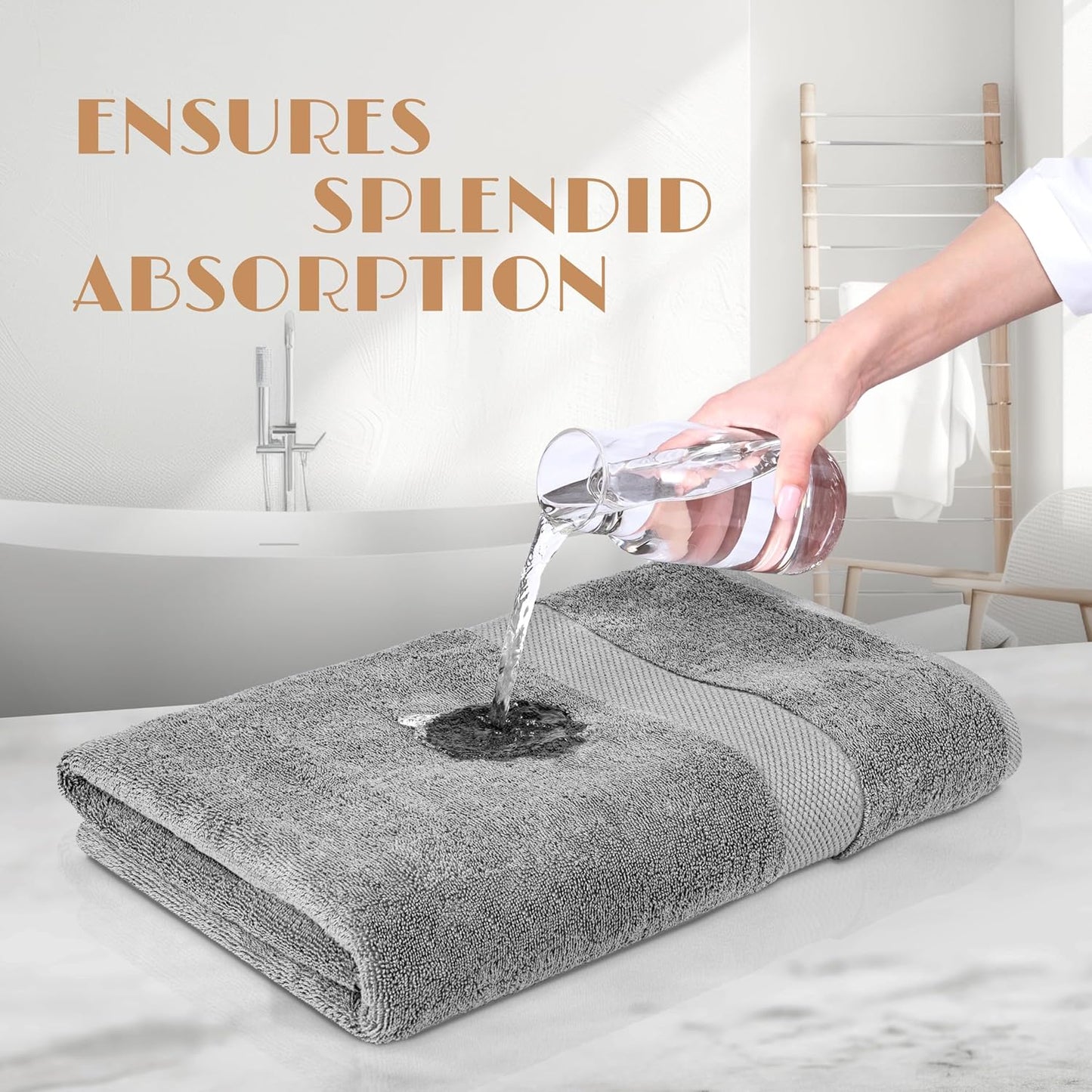 Luxury Soft Bath Sheet Towels Set - 650 GSM Cotton Luxury Bath Towels Extra Large 35x70 | Highly Absorbent and Quick Dry | Hotel Quality Extra Large Bath Towels Oversized, Light Gray, 2 Pack