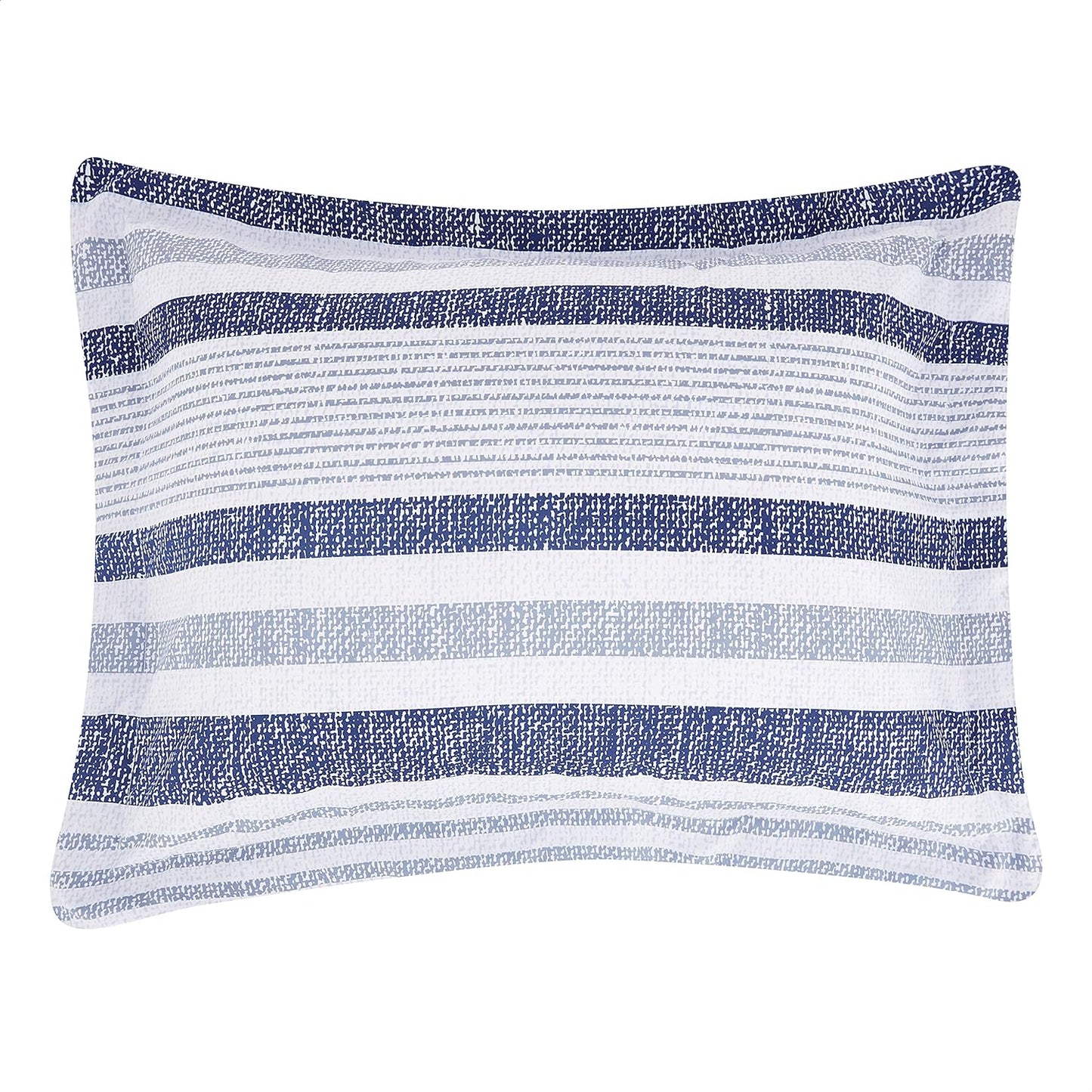 Amazon Basics Twin/Twin XL Size Comforter Sets, Ultra-Soft Lightweight Microfiber Reversible 2-Piece Bedding, Blue Denim/Beige Stripes, Striped