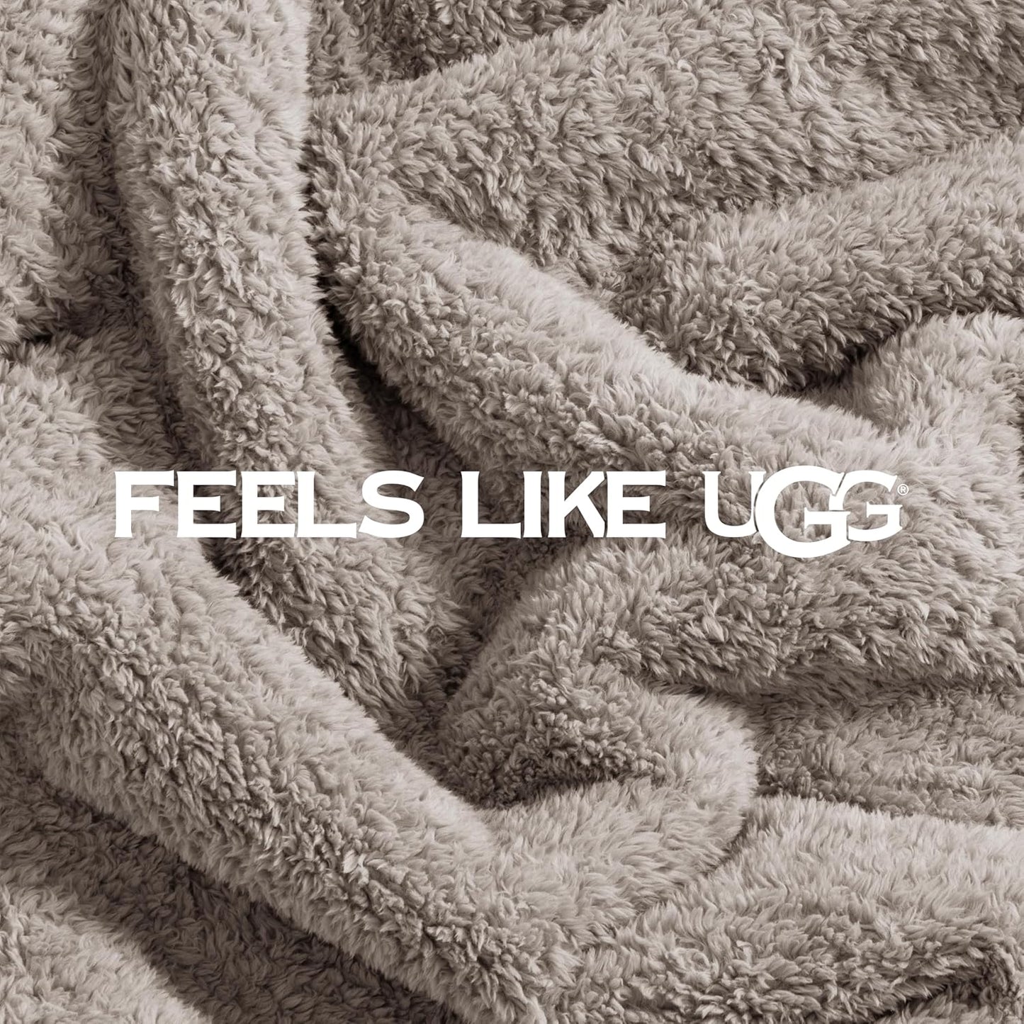 UGG Whitecap Plush Throw Blanket Fleece Lightweight Soft Throw for Couch or Bed Luxury Home Decor for Living Room Washable Hypoallergenic Blankets for Dorm Decor, 50-inch x 70-inch, Light Grey Seal