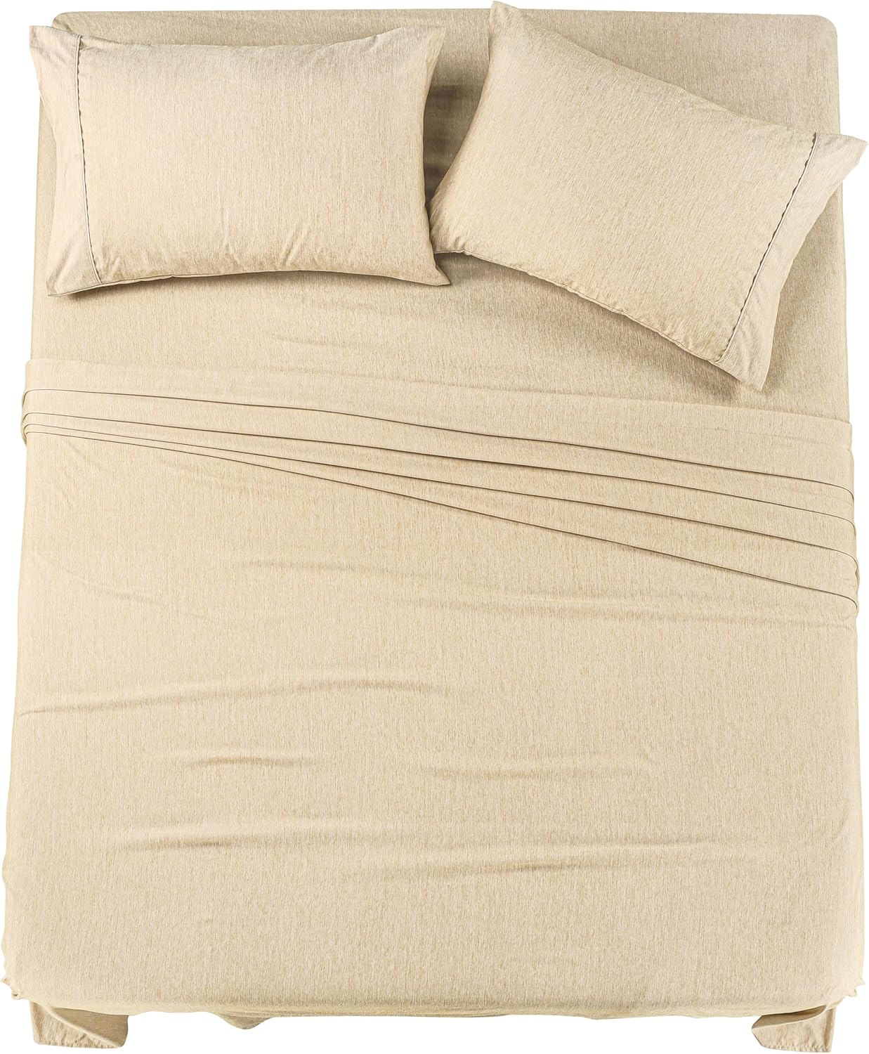 Utopia Bedding King Sheet Set – 4 Piece Bed Sheets for King Size Bed, Soft and Breathable Microfiber, Includes 1 Fitted Sheet, 1 Flat Sheet and 2 Pillowcases (Heather Oatmeal)