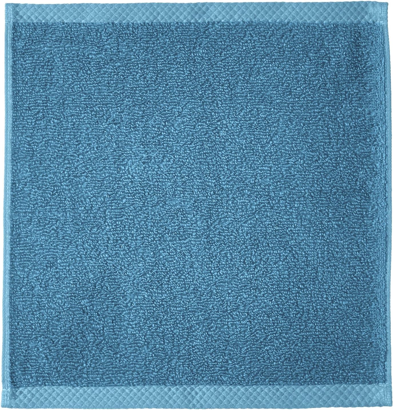 Amazon Basics Cotton Washcloths, Quick-Dry, 12" x 12", 12-Pack, Lake Blue