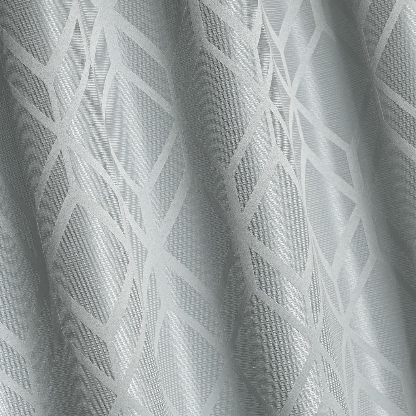 Amazon Basics Jacquard 2-Piece 100% Blackout Curtains, Living Room and Bedroom Drapes, Thermal Insulated Window Treatment, 52"x63", Light Grey