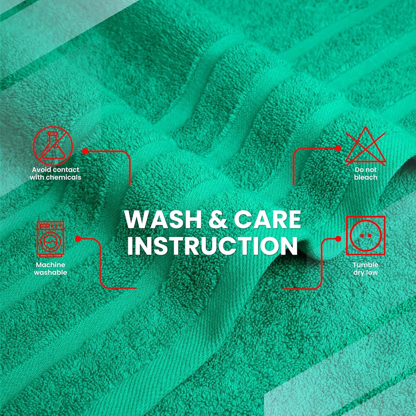 Infinitee Xclusives 100% Cotton Luxury Bath Towels Set of 2 (27x54 Inches) (Vivid Green, Bath Towels - Pack 2)