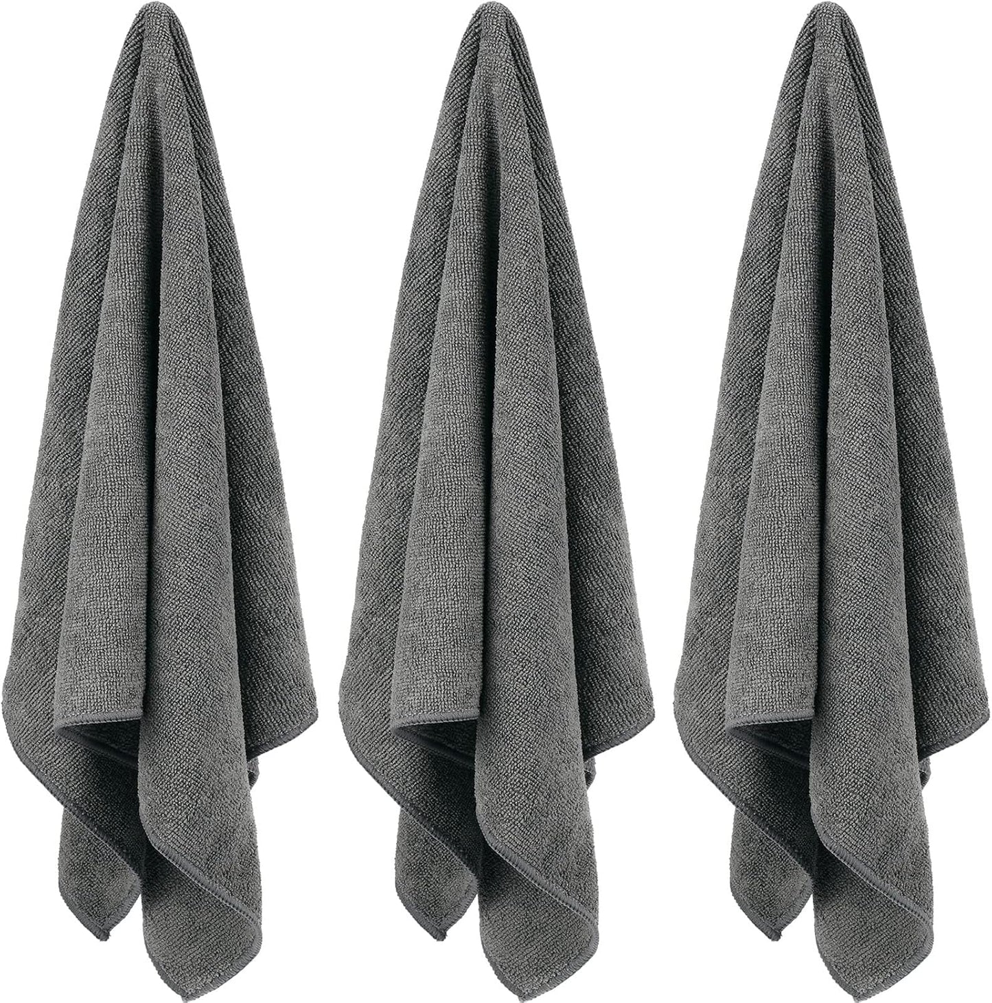 Shimeyao 48 Pack Bleach Proof Towels 16x 26inch Microfiber Absorbent Hair Towels Bulk Bleach Salon Hand Drying Cloth for Gym Bath Spa Shaving Shampoo Home(Grey)