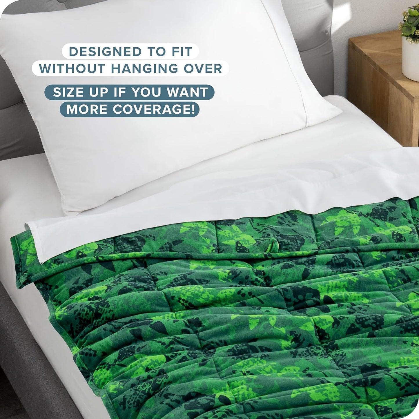 Bare Home Weighted Blanket Twin or Full Size 7lb (40" x 60") - Minky Fleece - Premium Heavy Blanket Nontoxic Glass Beads (Dinosaur, 40"x60")