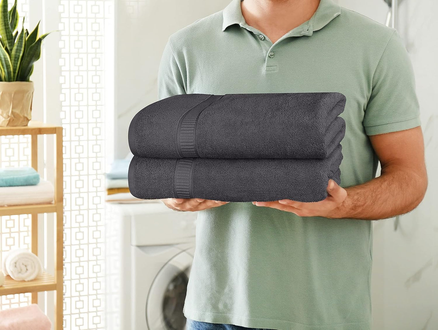 Utopia Towels - Luxurious Jumbo Bath Sheet 8 Piece - 600 GSM (35X70 Inches) 100% Ring Spun Cotton - Highly Absorbent and Quick Dry Extra Large Bath Towel - Super Soft Hotel Quality Towel (Grey)