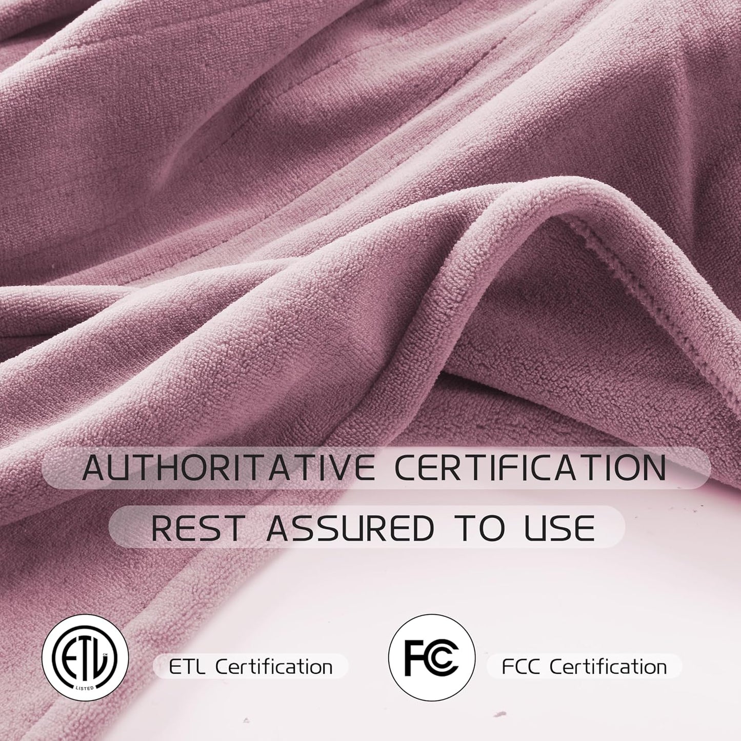 Electric Heated Blanket 62"x84" Twin Size, Soft Coral Fleece with 4 Heating Levels and 10 Hours Auto-Off, Machine Washable, Cozy Plush Fabric for Home, Purple