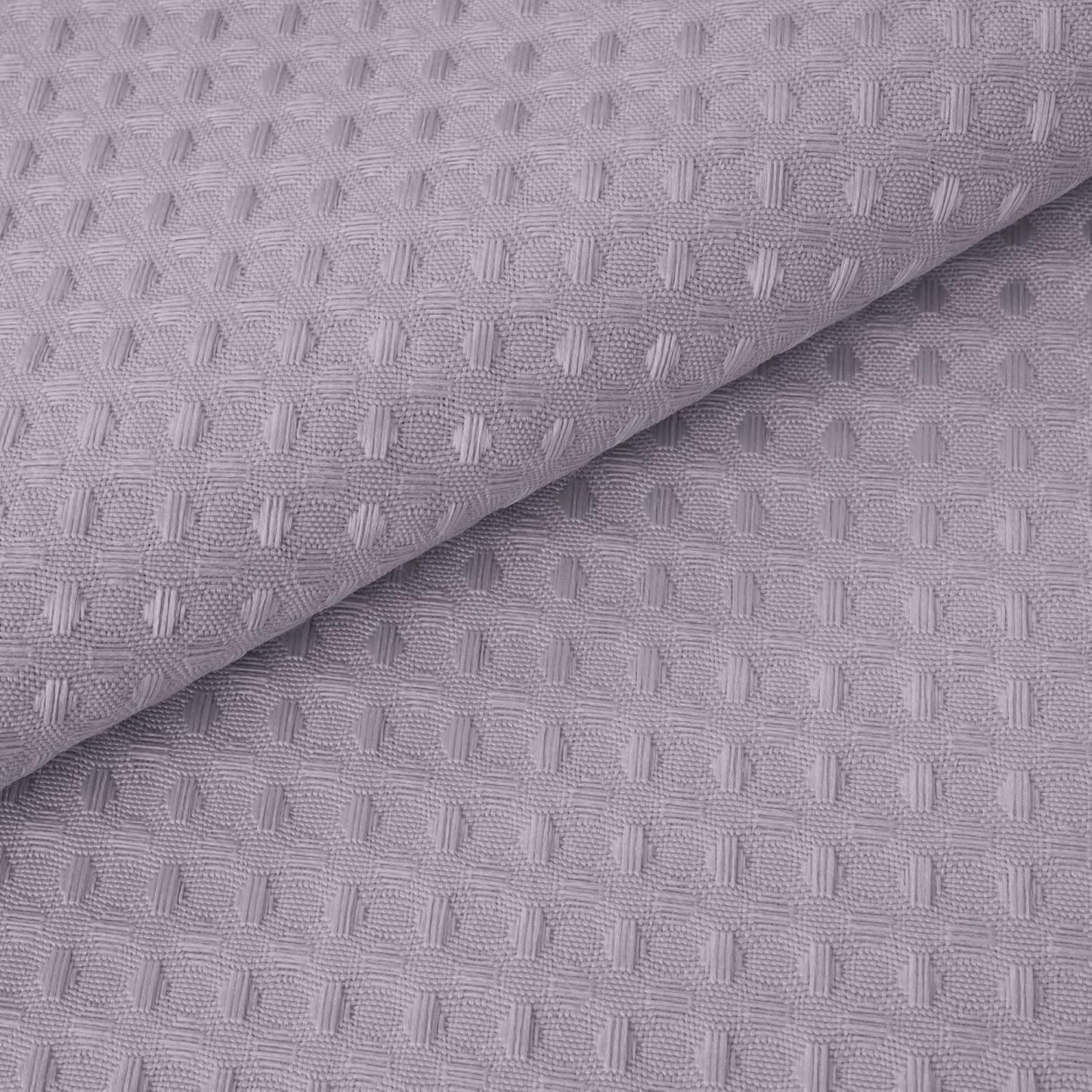 River Dream Heavyweight No Hooks Required Dotted Waffle Weave Shower Curtain with Snap in Liner - 71W x 74H,Hotel Grade,Spa Like Bath Curtain,Lilac