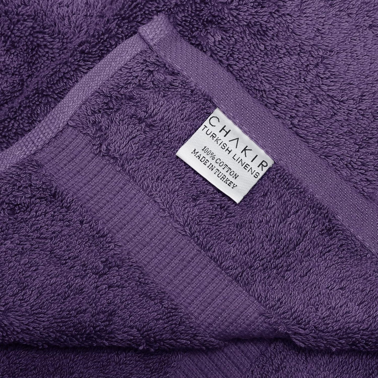 Chakir Turkish Linens 100% Cotton Premium Turkish Towels for Bathroom, 2 Large Bath Towels, 2 Hand Towels, 2 Washcloths (6-Piece Towel Set, Plum)