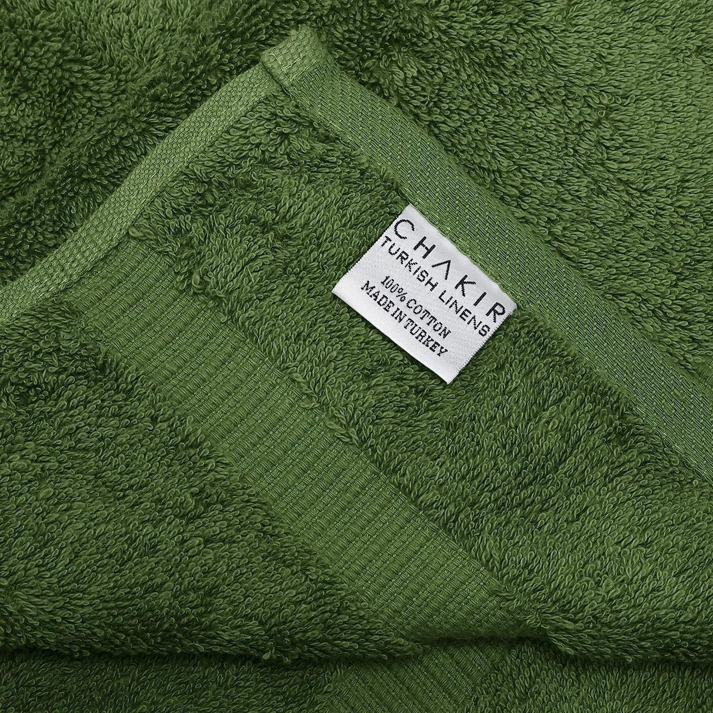 Chakir Turkish Linens 100% Cotton Premium Turkish Towels for Bathroom | 30'' x 60'' Large Bath Towels (4 Piece, Moss)