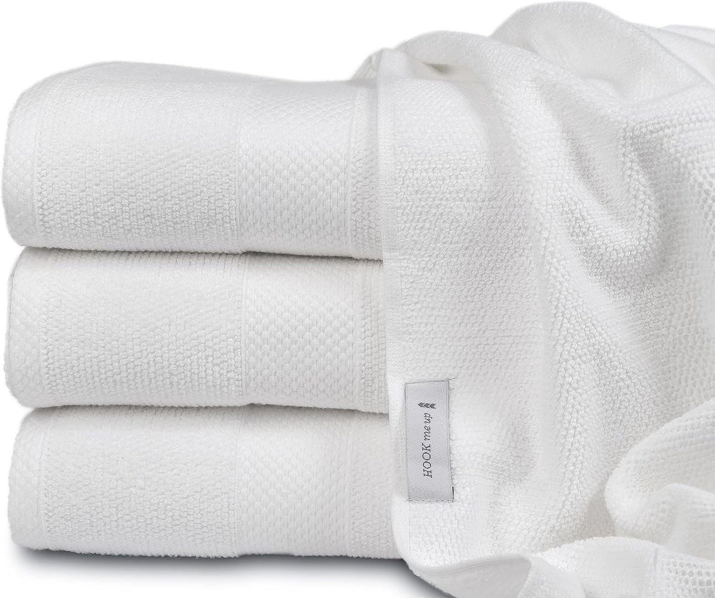 MAURA Premium Bath Towels 100% Cotton 27x54 Ultra Absorbent Quick Dry 4 Pack Soft Terry Bath Towels Set for Bathroom, Hotel and Spa Quality, White