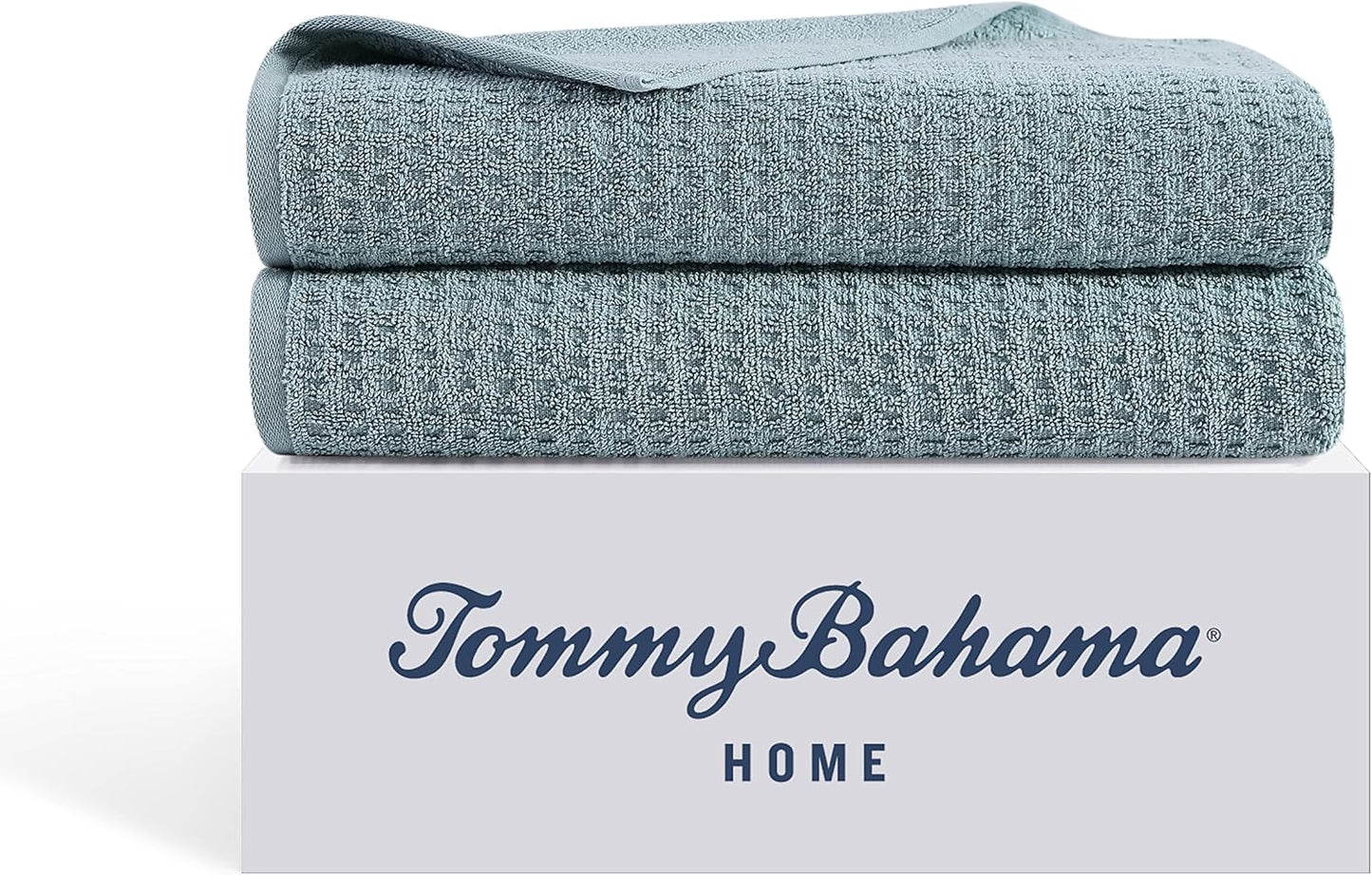 Tommy Bahama - Bath Towels, Highly Absorbent & Soft Bathroom Essentials, Low Linting & Fade Resistant, Oeko-Tex Certified (Northern Pacific Turquoise, 2-Piece)