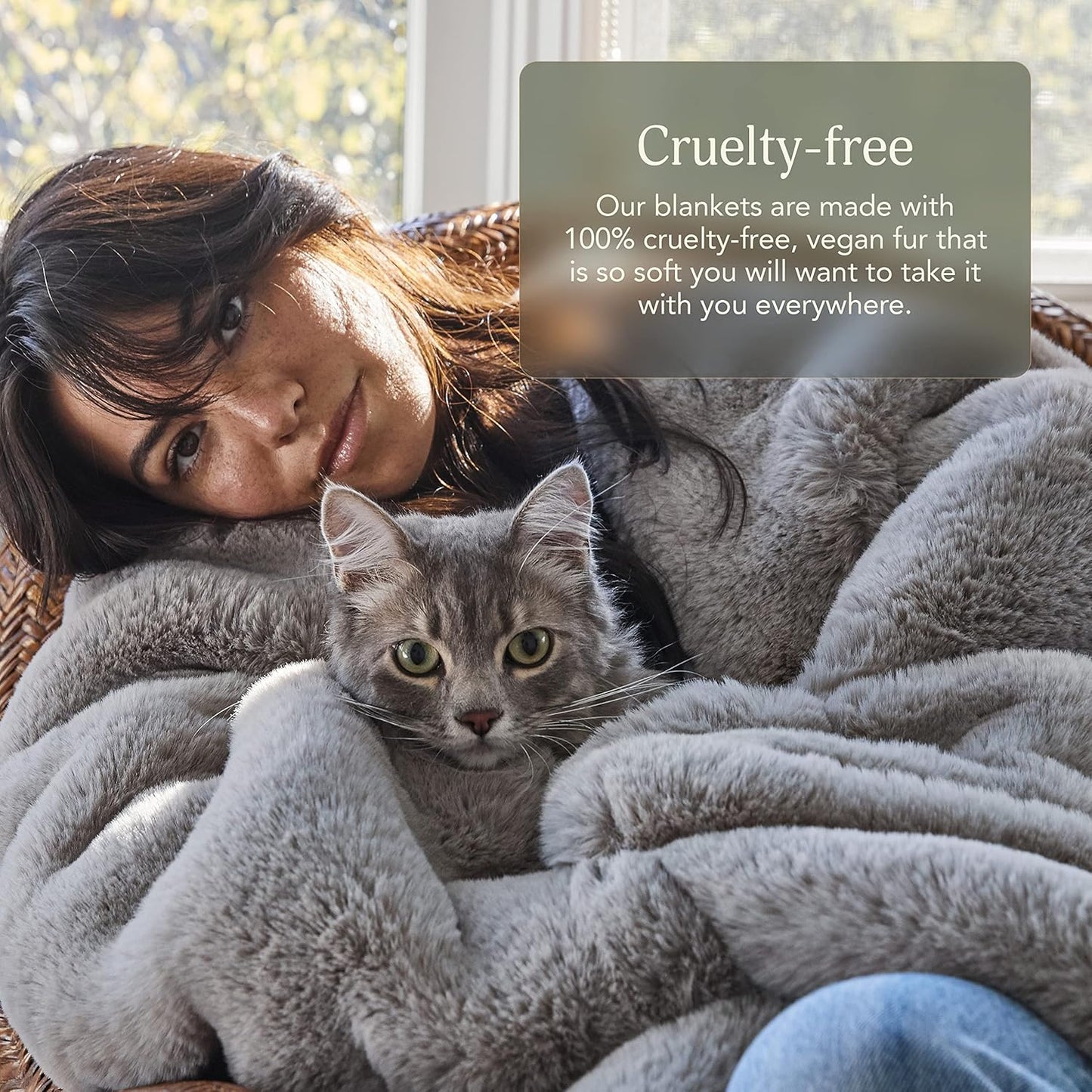 UnHide Marshmallow - Faux Fur Blanket - Heavy Weight, Extra Soft Blanket - Made from Recycled Materials - Machine Washable - Medium (60" x 80") - Charcoal Charlie
