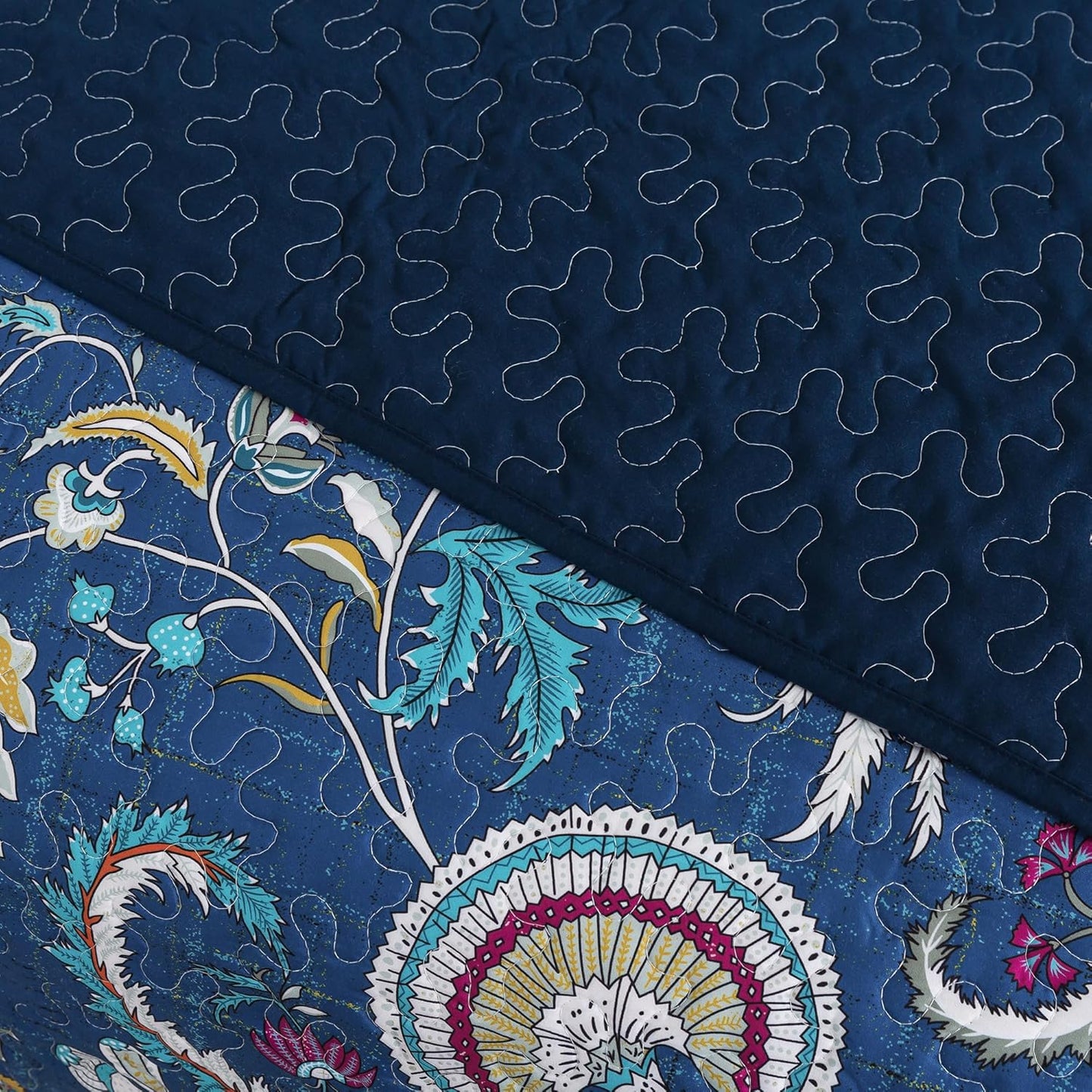 HoneiLife Quilt Set King Size - Lightweight Bedspreads 106x96, Microfiber Quilts 3-Piece, Patchwork Coverlet Rustic Bedding Sets All Season Quilts
