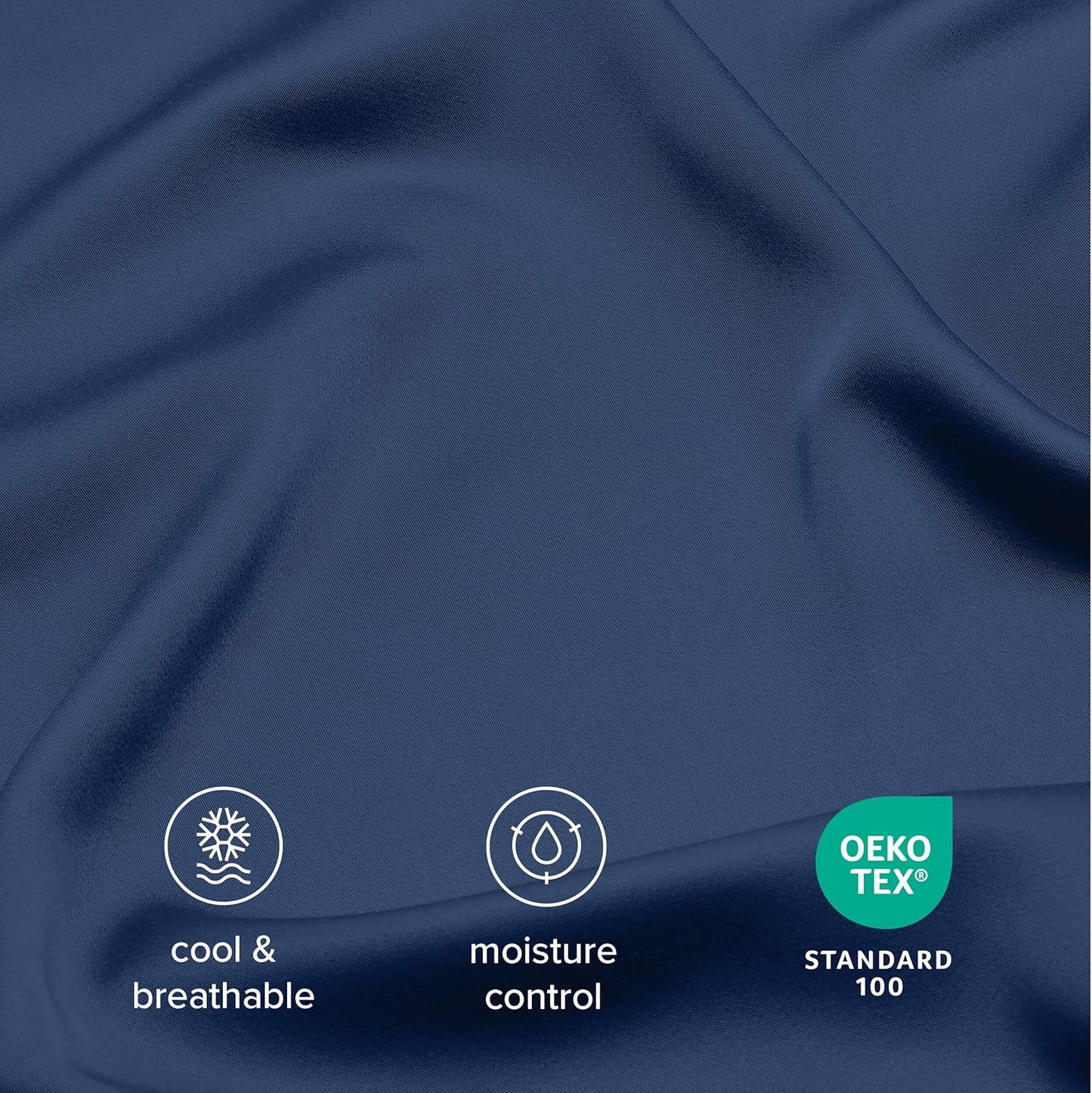 Bare Home 100% Rayon Made from Bamboo Luxury Twin XL Sheet Set - 3 Piece Bedding Set - Deep Pockets - Cooling & Breathable - Easy Fit - Soft Bedding Sheets & Pillowcases (Twin XL, Dark Blue)