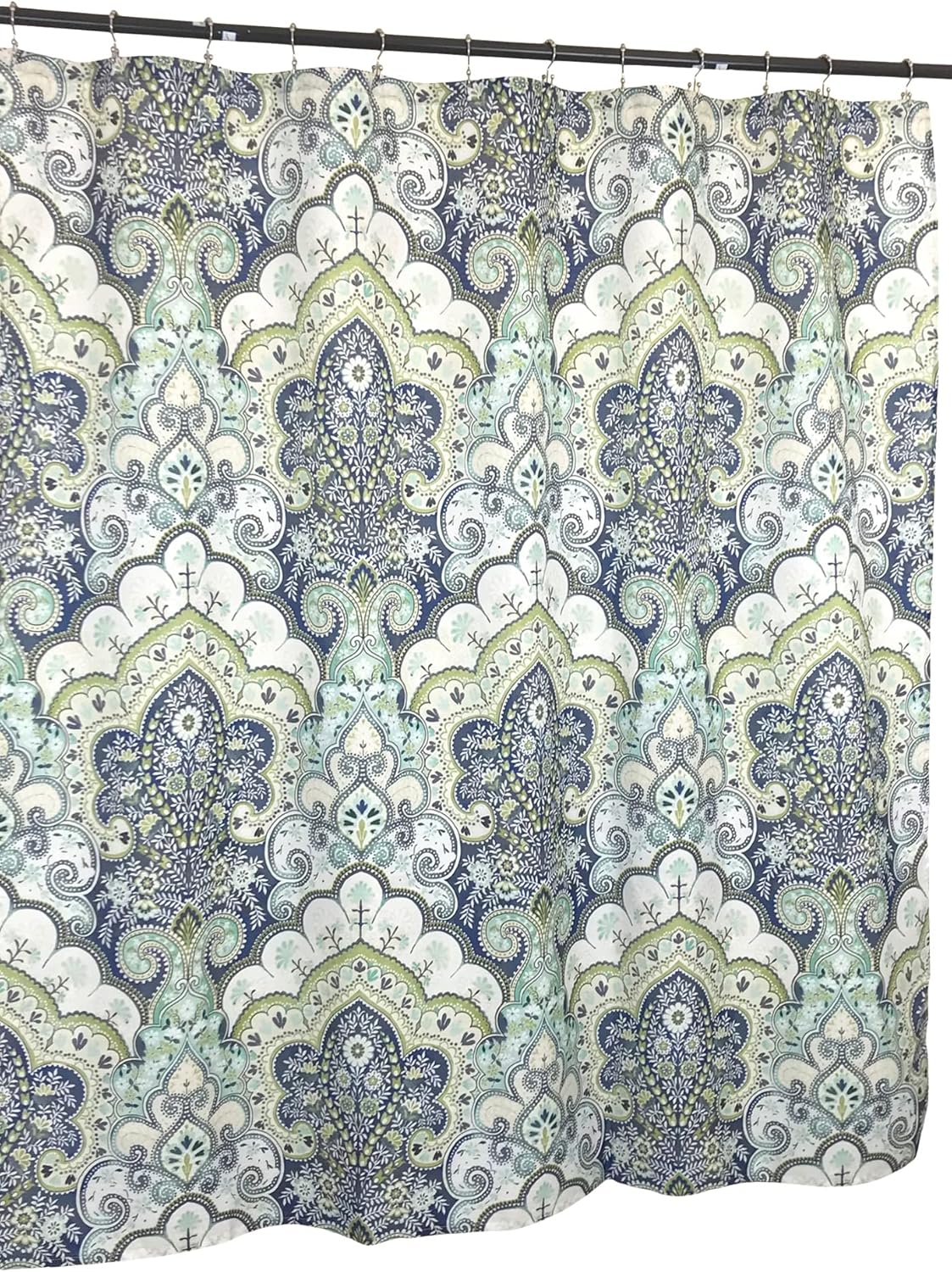 Serafina Home Hotel Quality Fabric Bathroom Shower Curtain: Floral Paisley Moroccan Damask (72 x 70 inches)