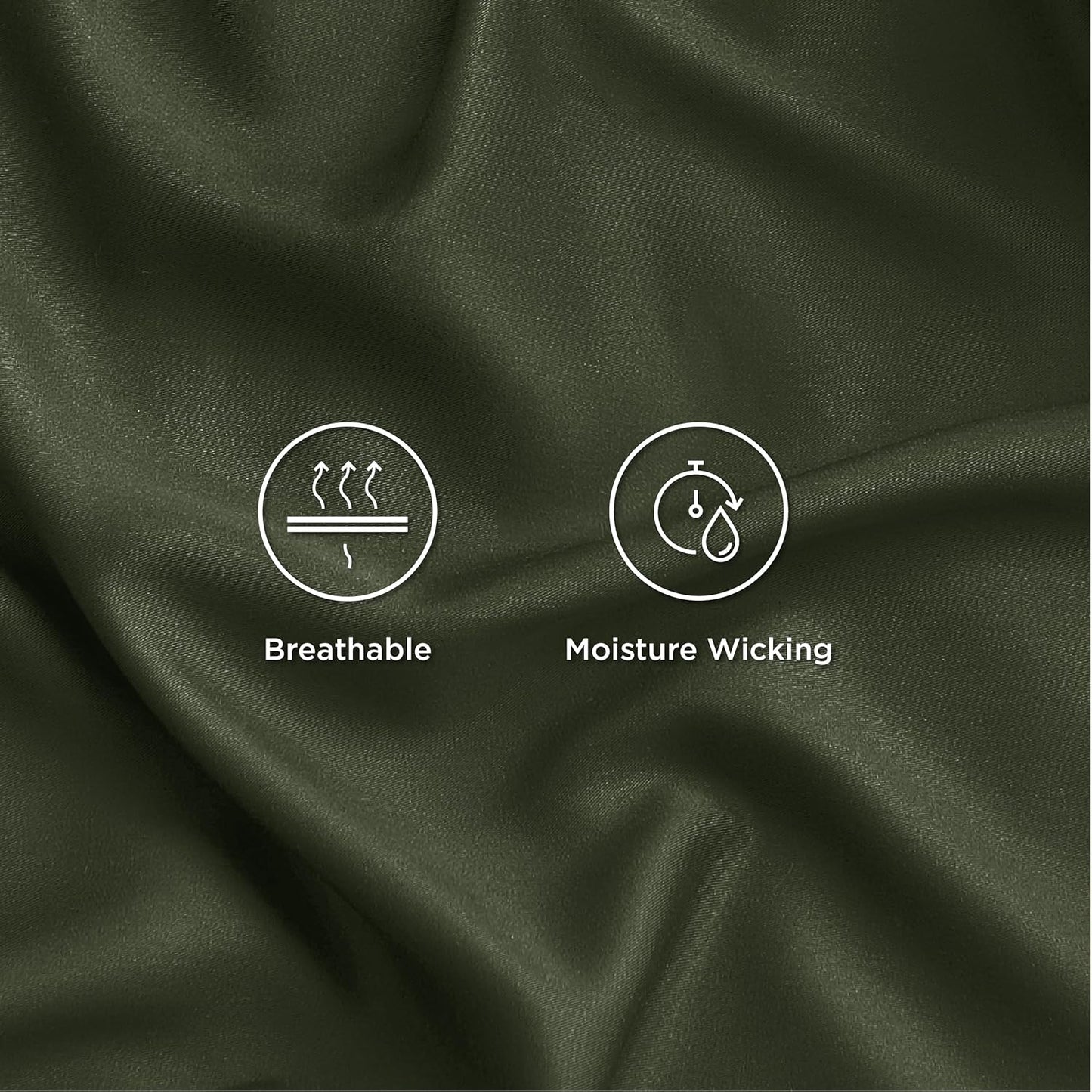 Bedsure Queen Sheet Set, Rayon Derived from Bamboo, Cooling Sheets, Breathable & Soft, Deep Pocket Up to 16 Inches, Hotel Luxury Silky Bedding for Hot Sleepers, Olive Green