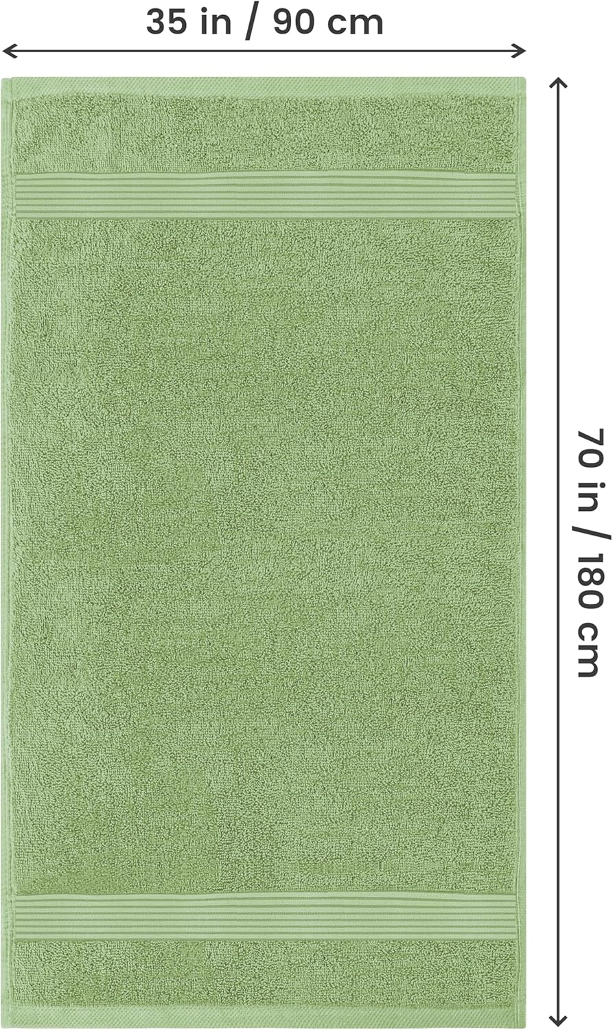 Utopia Towels Extra Large Bath Sheets 2 Pack, 35 by 70 Inches,100% Cotton Highly Absorbent & Quick Dry Bath Towel for Adults, Super Soft Towel, Green