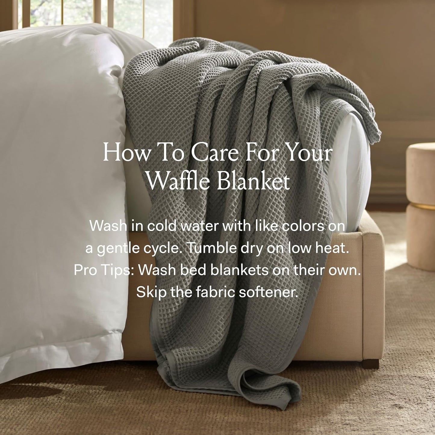 BOLL & BRANCH Waffle Bed Blanket - Full/Queen, Holly - Luxury 100% Organic Cotton - Soft, Lightweight and Breathable - Textured Waffle Weave