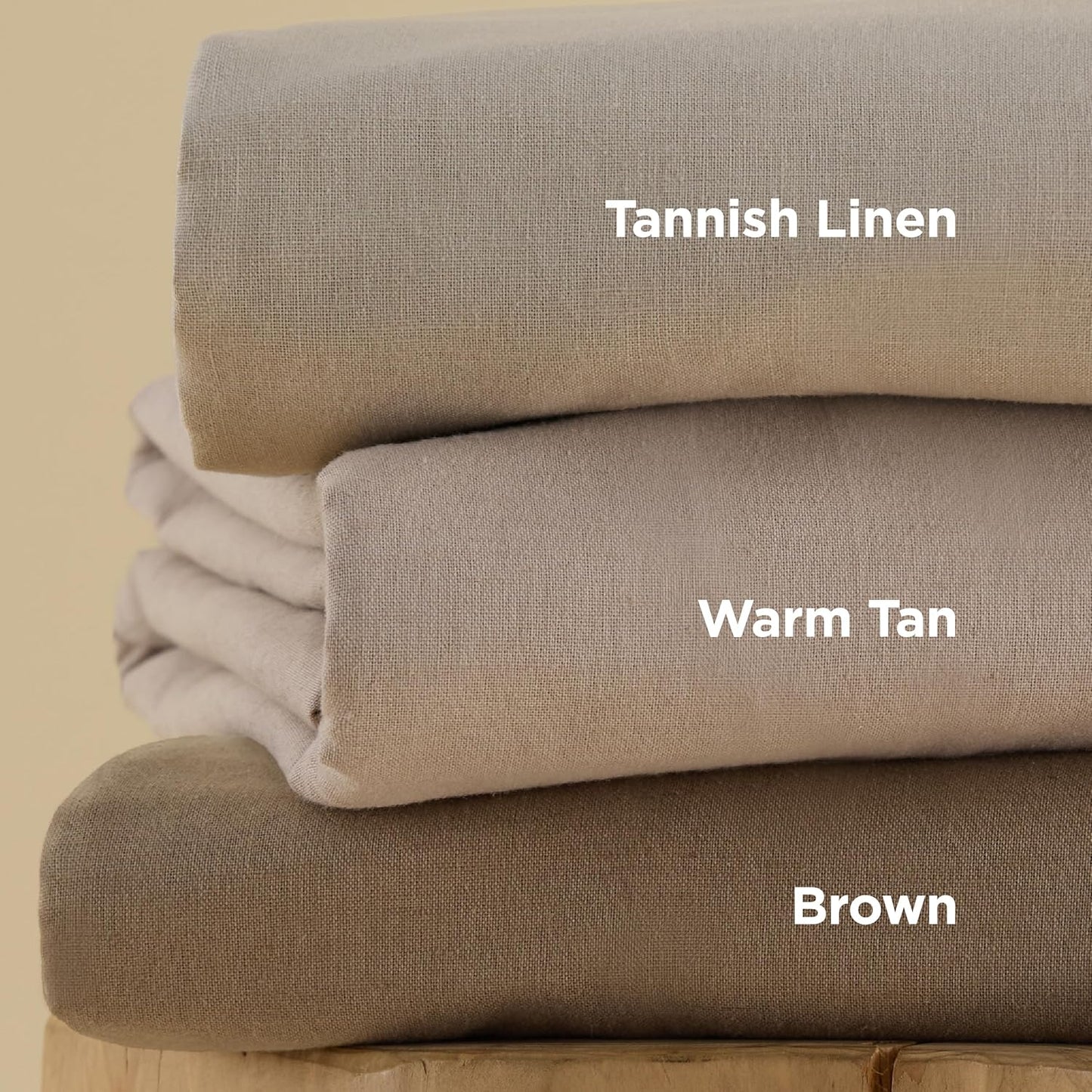 Bedsure Linen Duvet Cover King Size - Linen Cotton Blend Bedding Set, Soft & Cozy, 3 Pieces, 1 Duvet Cover 104x90 and 2 Pillowcases, Brown Color Cooling Bedding, Comforter Sold Separately