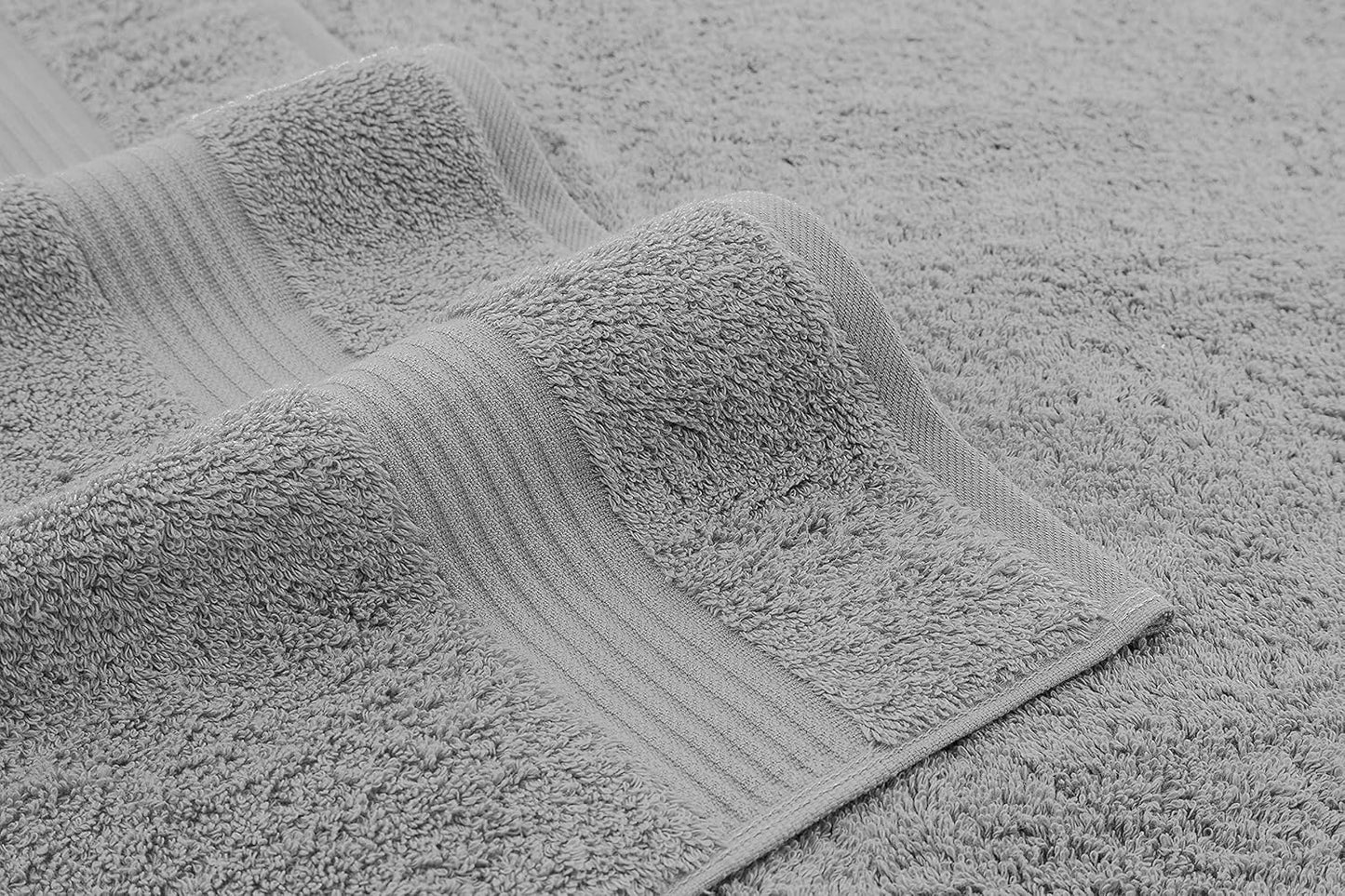 American Veteran Towel, Hand Towels for Bathroom Set of 4, 100% Cotton Turkish Hand Towel Sets, Soft Hand Face Towels, Light Grey Hand Towels