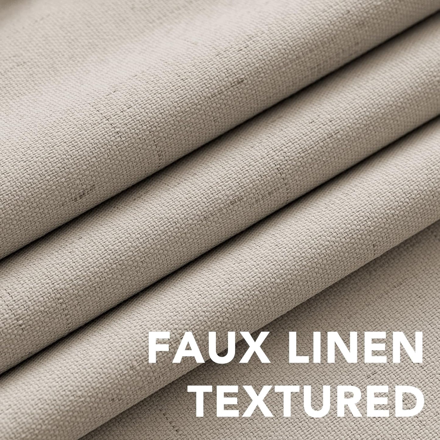 H.VERSAILTEX 100% Blackout Curtains for Bedroom Thermal Insulated Linen Textured Curtains Heat and Full Light Blocking Drapes Living Room Curtains 2 Panel Sets, Cobblestone, 42x84 Inch