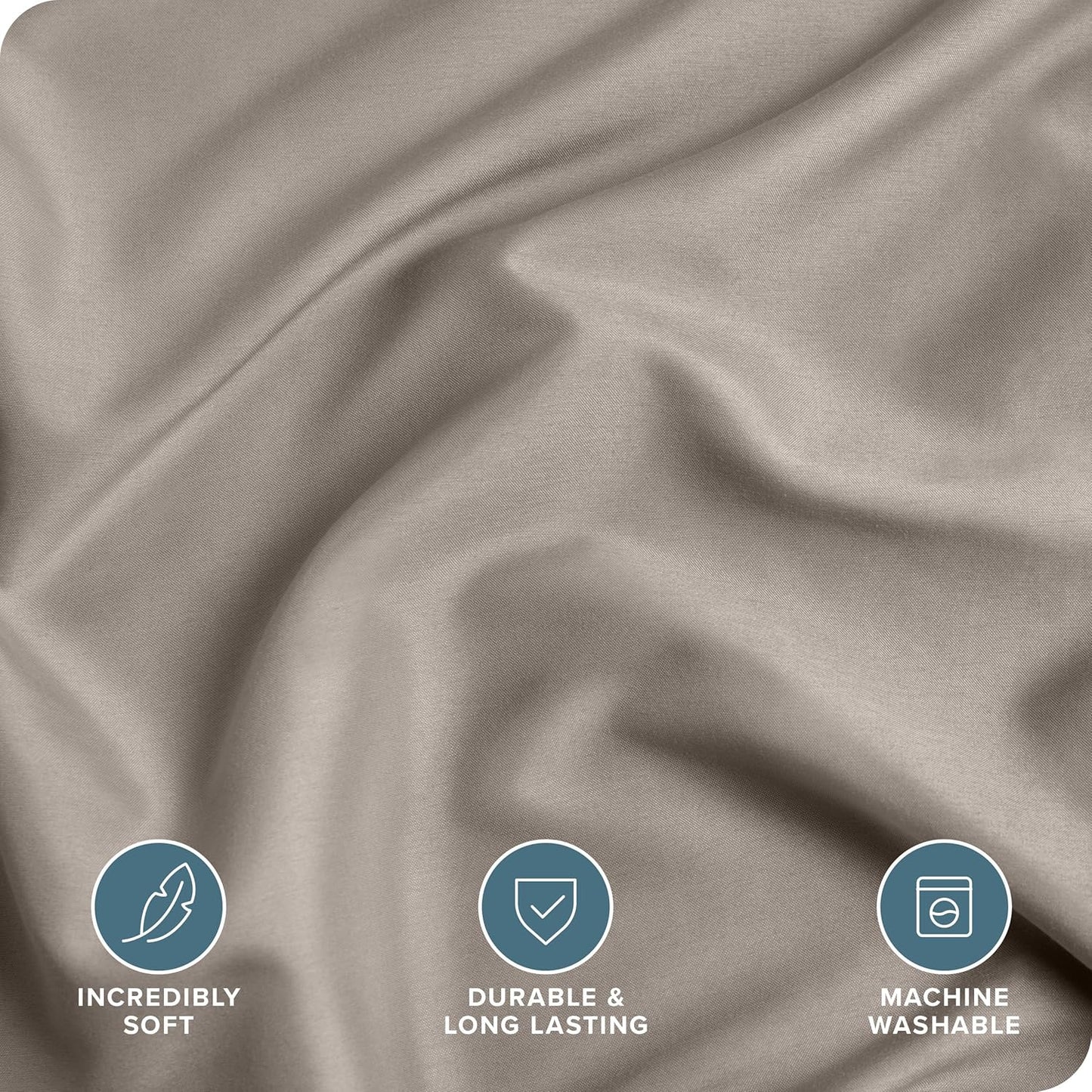 Bare Home Bedding Duvet Cover Extra Long Size - Premium 1800 Super Soft Collection - Lightweight, Cooling - Soft Breathable Bedding Duvet Cover (Twin/Twin XL, Khaki)
