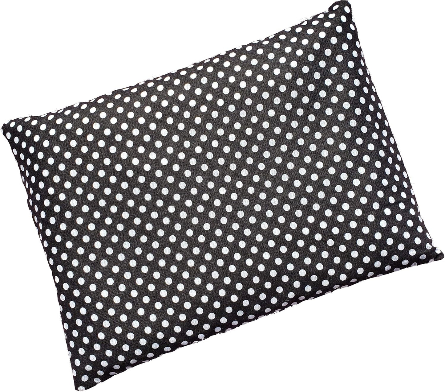 Microwavable Corn Filled Heating Pad and Cold Pack/Washable 100% Cotton Cover (Polka Dot - Black, 7.5in W x 11in L)