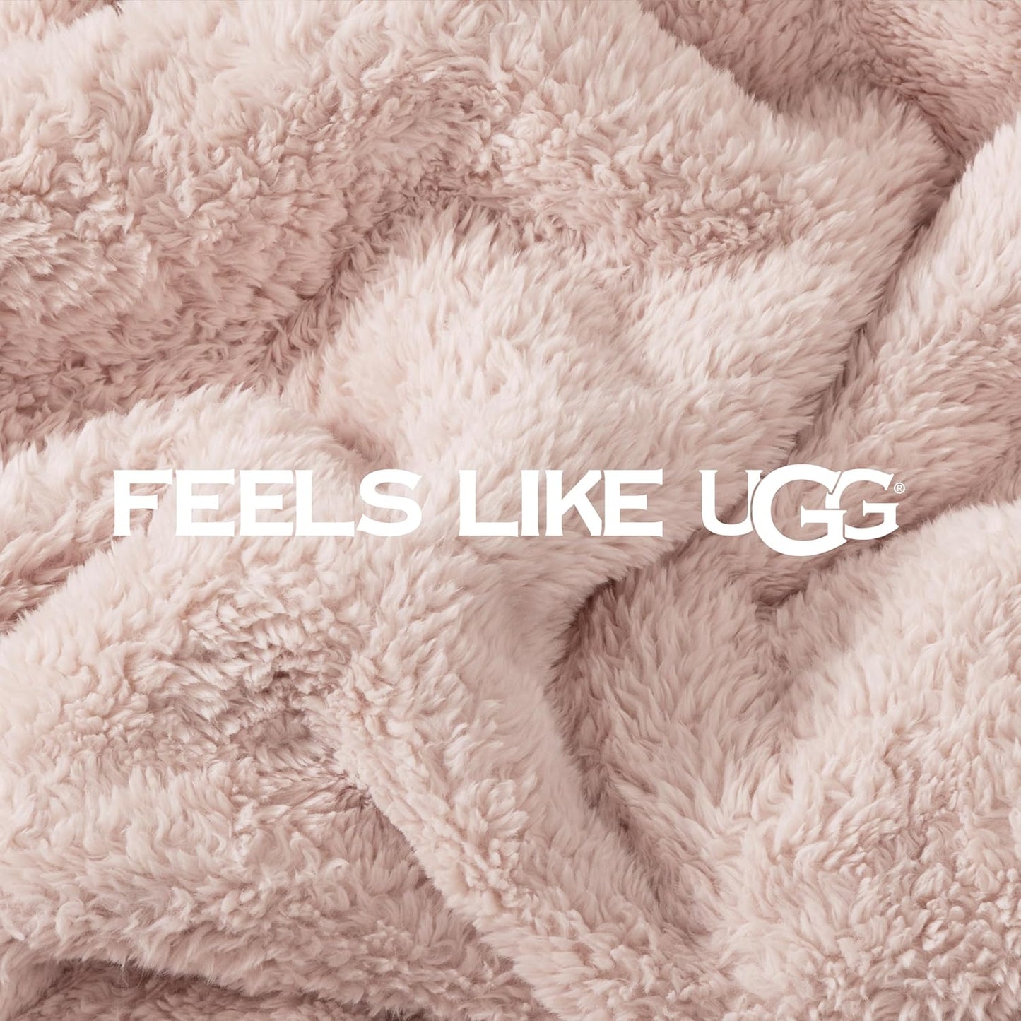 UGG Plush King Size Blanket for Bed, Fleece Cozy Soft Blanket, Luxury Warm Extra Large Throw for Couch, Washable Hypoallergenic California King Throw, 110" x 90", Quartz Pink (Whitecap)