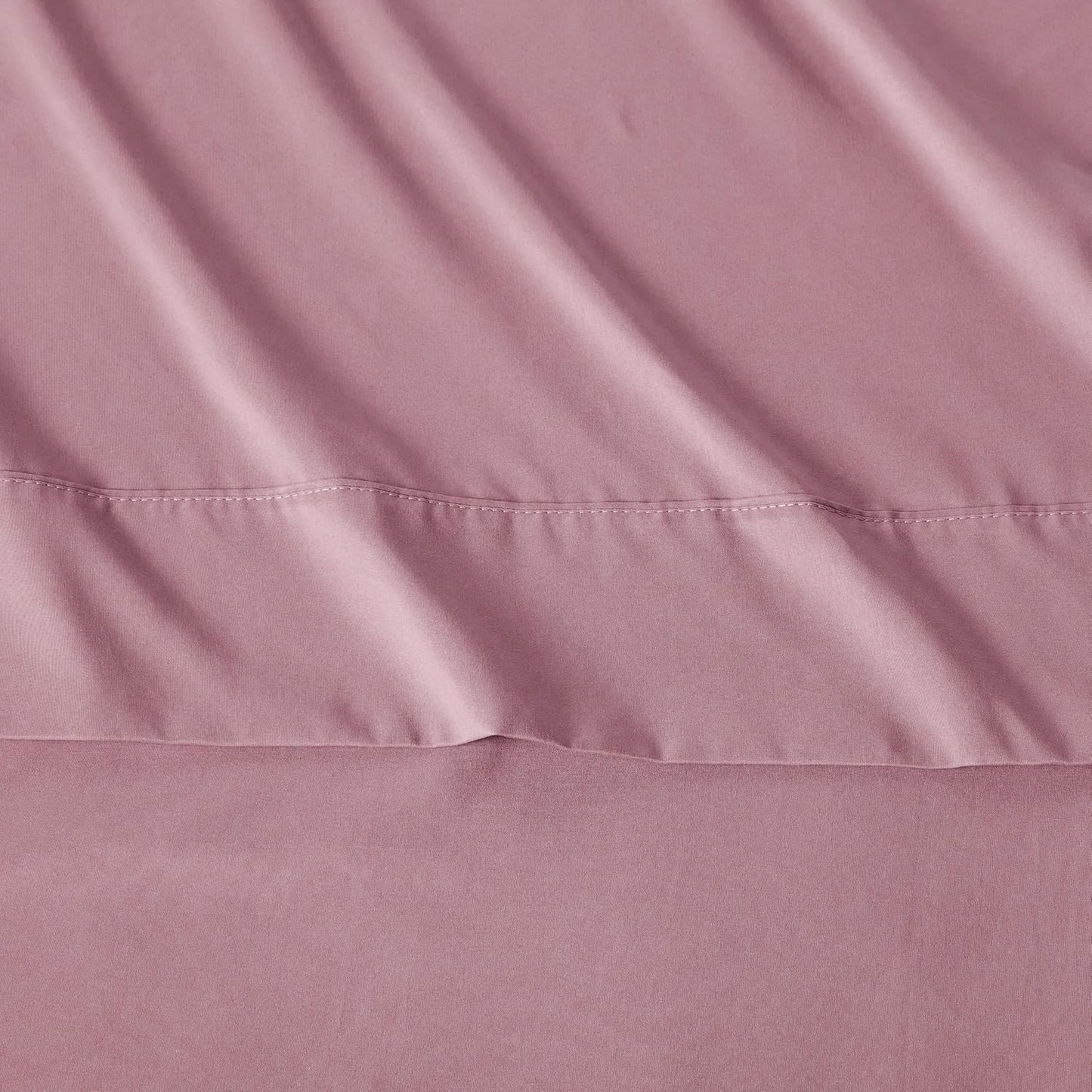 Amazon Basics Lightweight Microfiber 4-Piece Bed Sheet Set, Rose, Solid, King