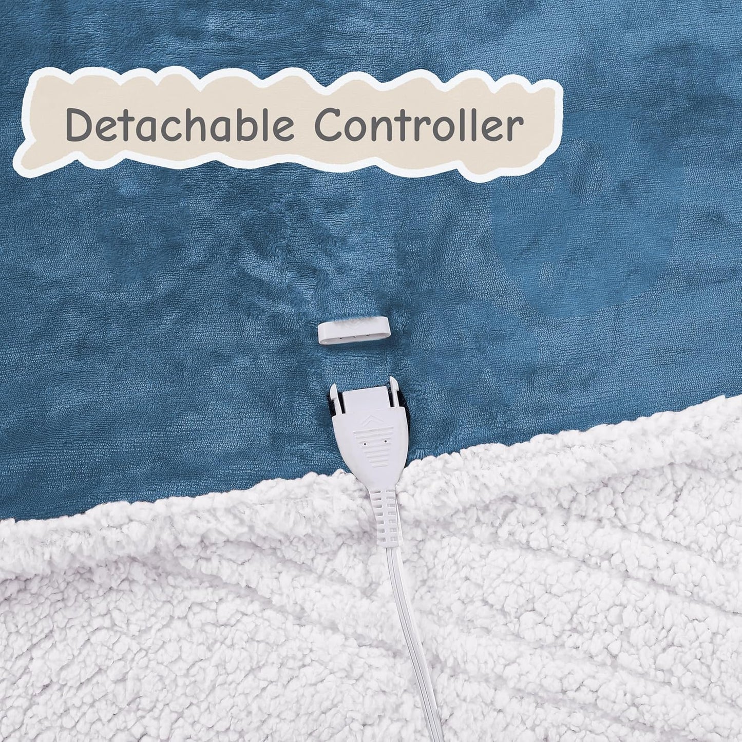 Electric Heated Blanket Full Size 72"x84", Soft Flannel with Overheat Protection, 6 Adjustable Heat Settings & 10-Hour Auto-Off Timer, Fast Heating for Winter Comfort, Blue